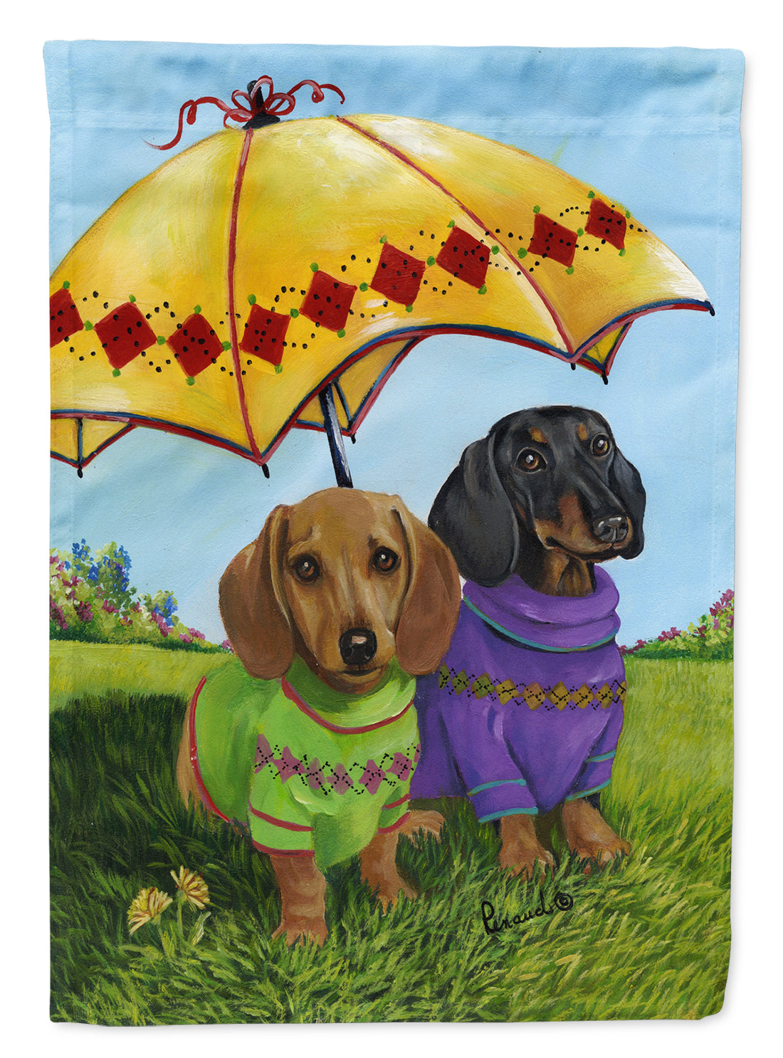 Dachshund Hot Doggies Flag Garden Size PPP3084GF  the-store.com.