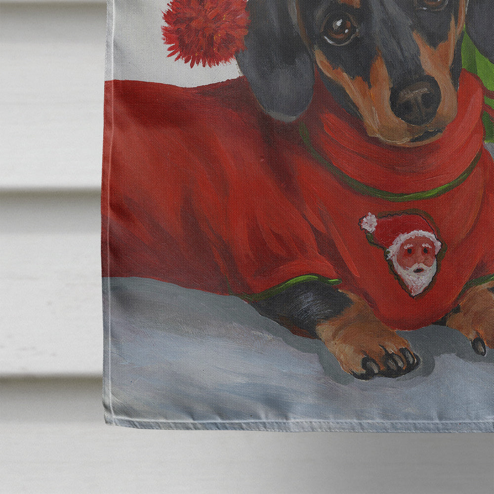 Dachshund Christmas Jingle Flag Canvas House Size PPP3085CHF  the-store.com.