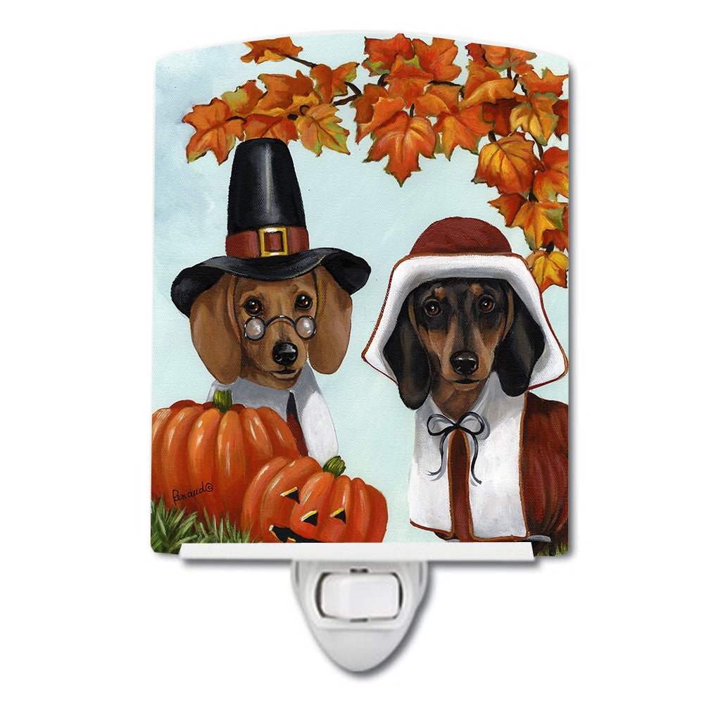 Dachshund Thanksgiving Pilgrims Ceramic Night Light PPP3087CNL - the-store.com