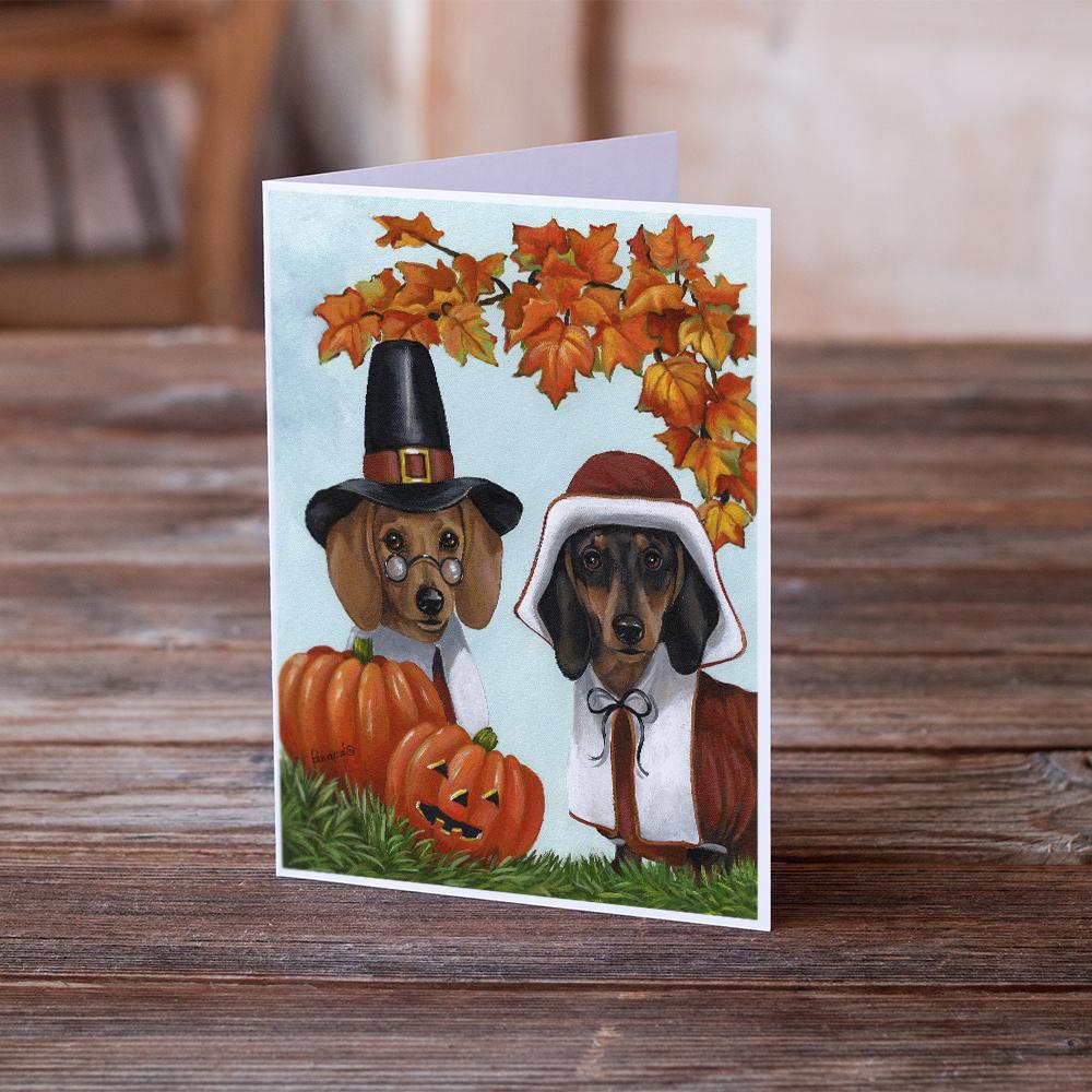 Buy this Dachshund Thanksgiving Pilgrims Greeting Cards and Envelopes Pack of 8