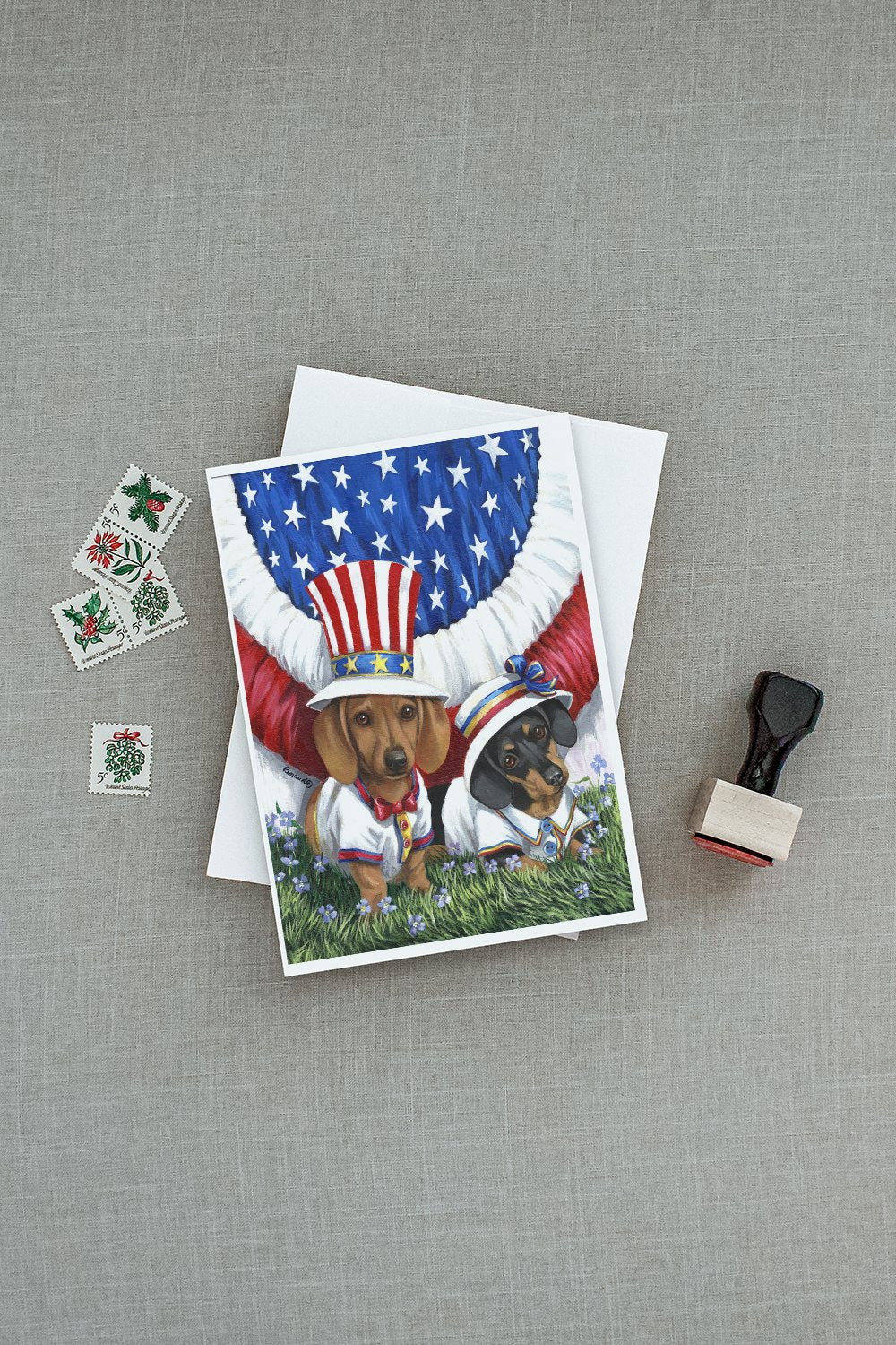 Dachshund USA Greeting Cards and Envelopes Pack of 8 - the-store.com