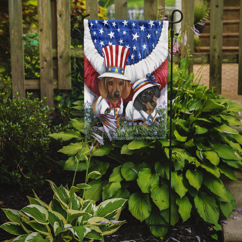 Dachshund USA Flag Garden Size PPP3088GF  the-store.com.