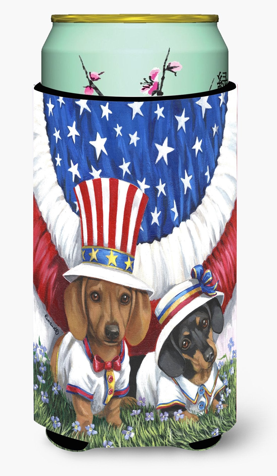 Dachshund USA Tall Boy Hugger PPP3088TBC by Caroline's Treasures