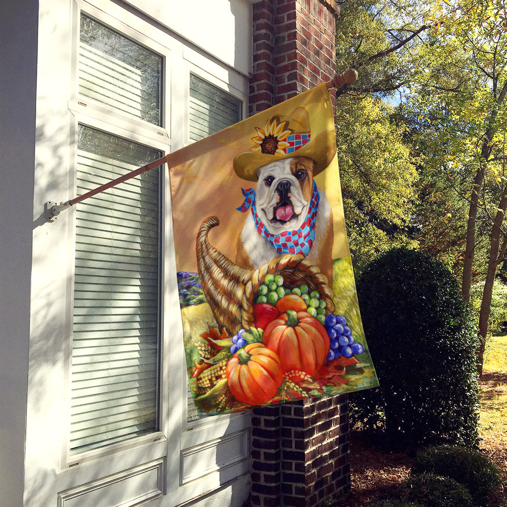 English Bulldog Autumn Flag Canvas House Size PPP3090CHF  the-store.com.