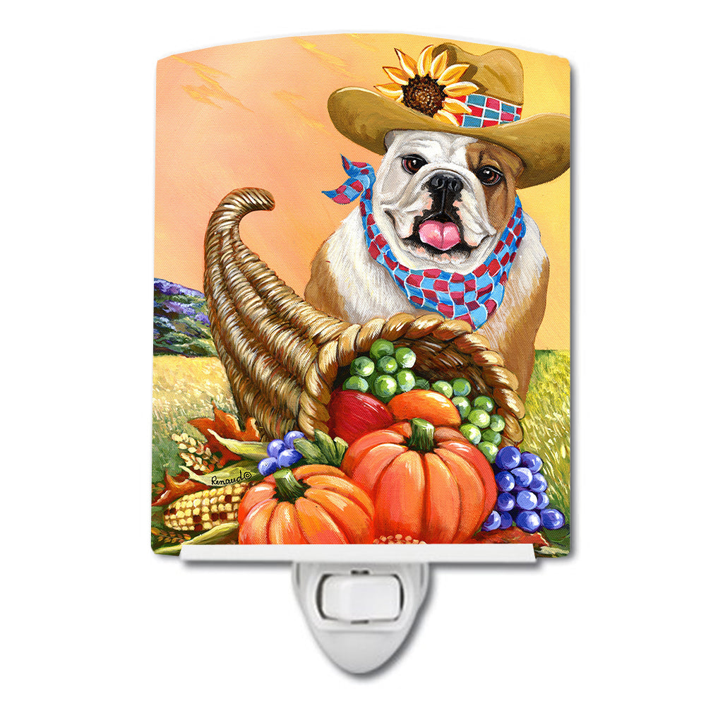 English Bulldog Autumn Ceramic Night Light PPP3090CNL - the-store.com