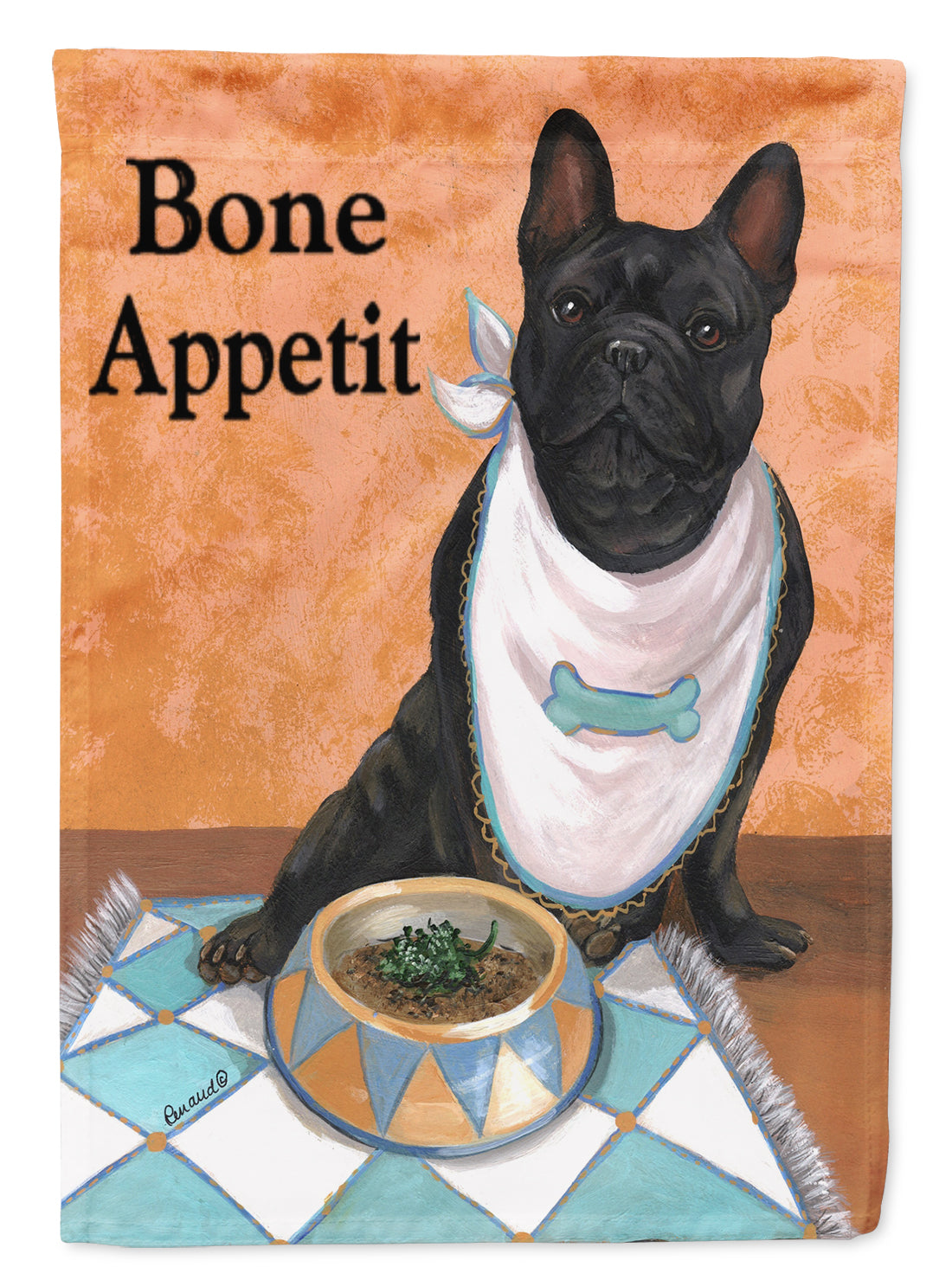 French Bulldog Bone Appetit Flag Garden Size PPP3096GF  the-store.com.