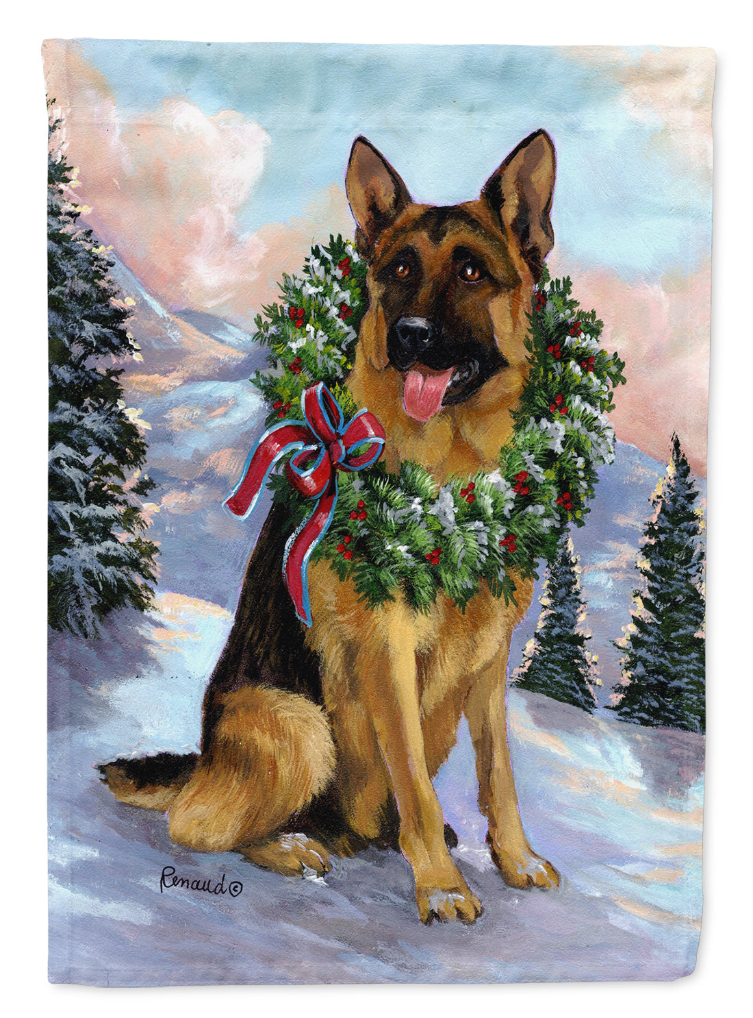 German Shepherd Christmas Honor Flag Garden Size PPP3098GF  the-store.com.