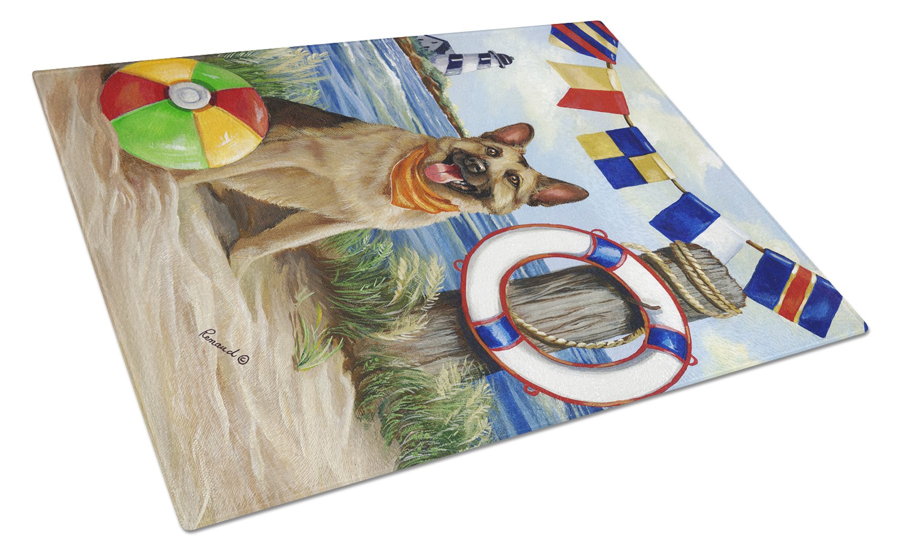 German Shepherd Life Saver Glass Cutting Board Large PPP3099LCB by Caroline's Treasures