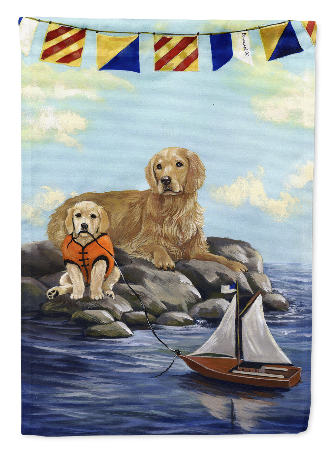 Golden Retriever Retreat Flag Garden Size PPP3100GF  the-store.com.