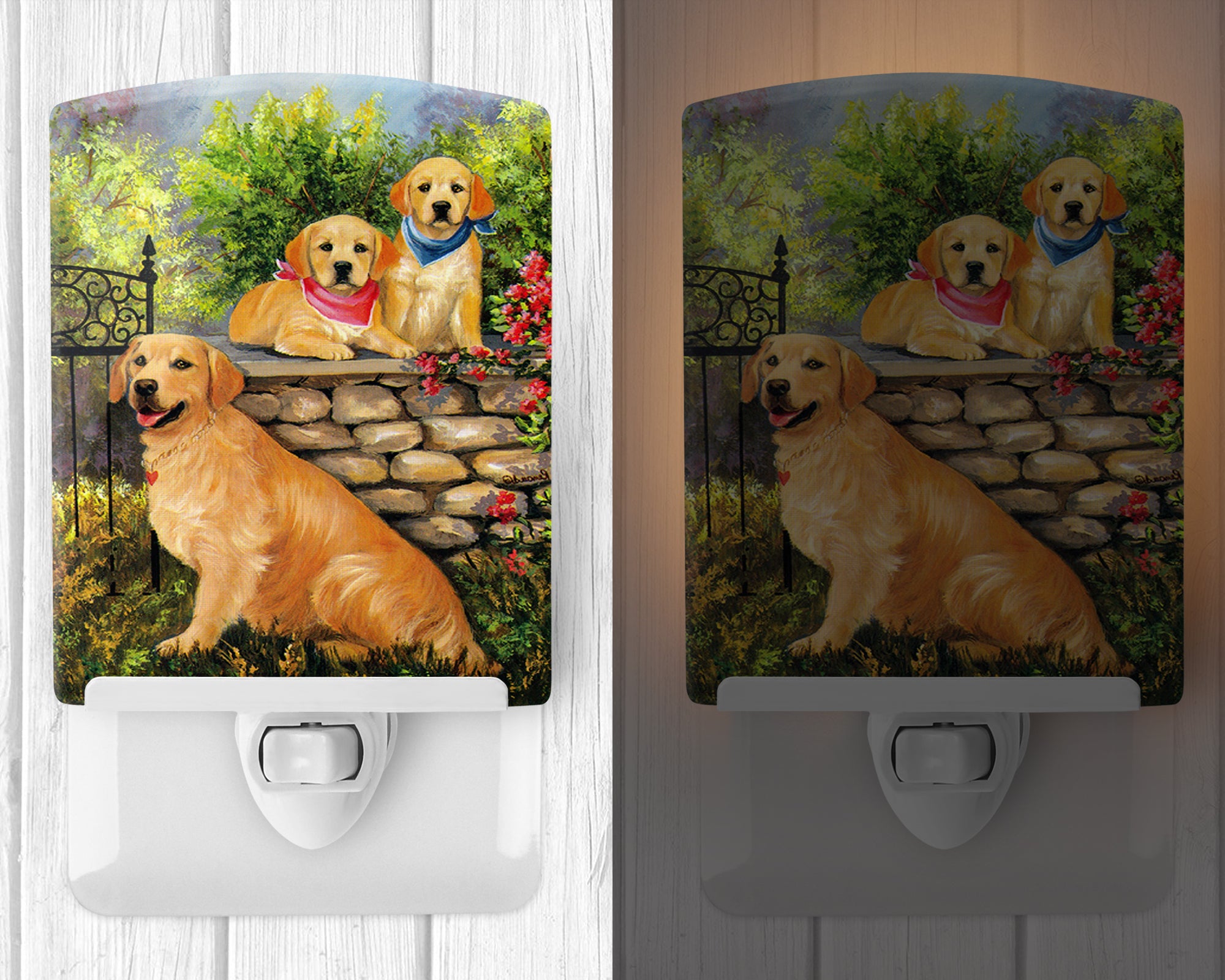 Golden Retriever At the Gate Ceramic Night Light PPP3101CNL - the-store.com