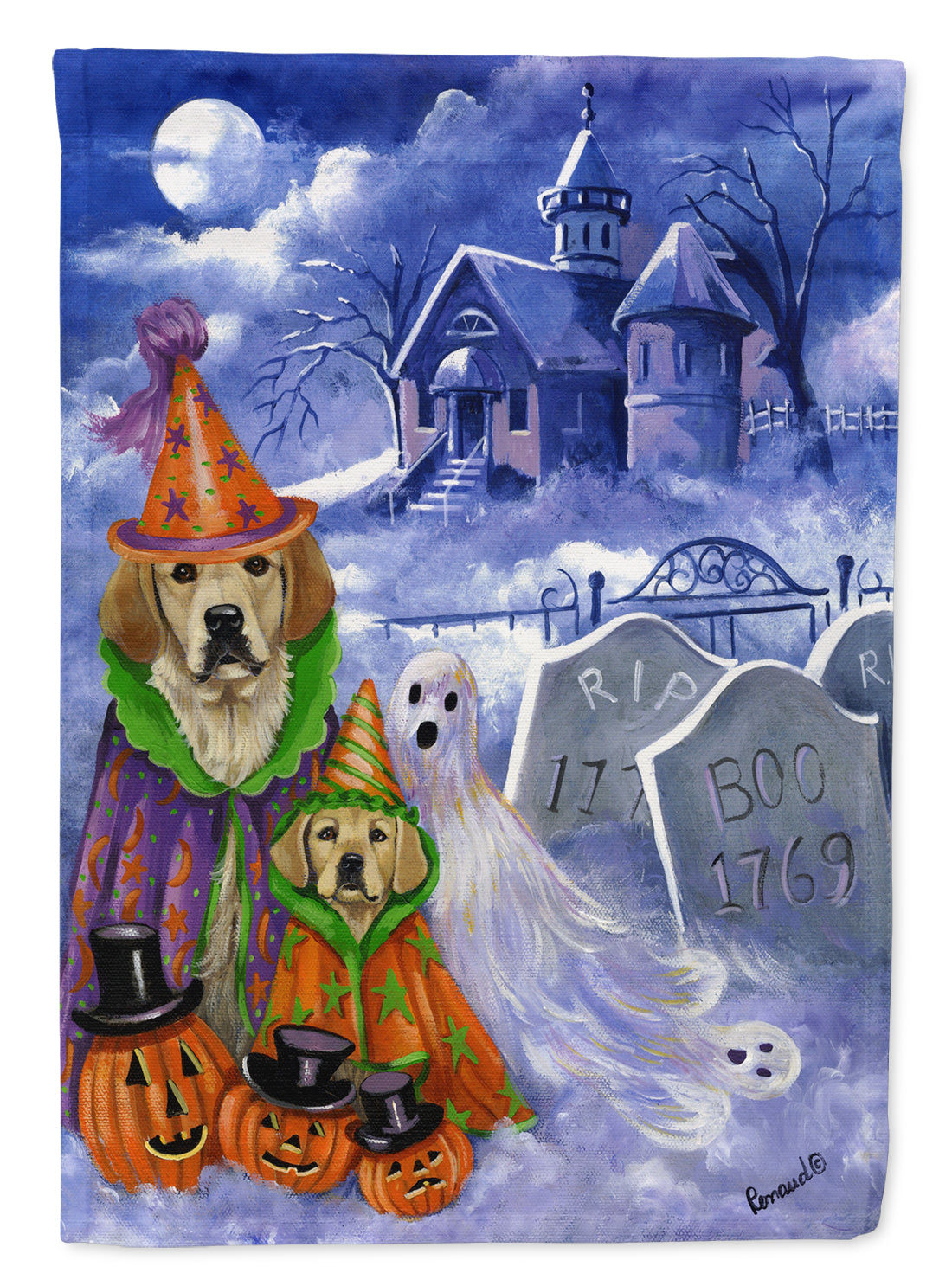 Golden Retriever Halloween Flag Garden Size PPP3102GF  the-store.com.