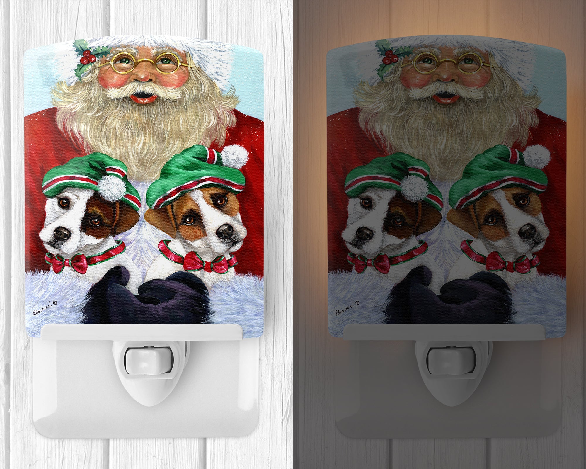 Jack Russell Christmas Santa Ceramic Night Light PPP3108CNL - the-store.com