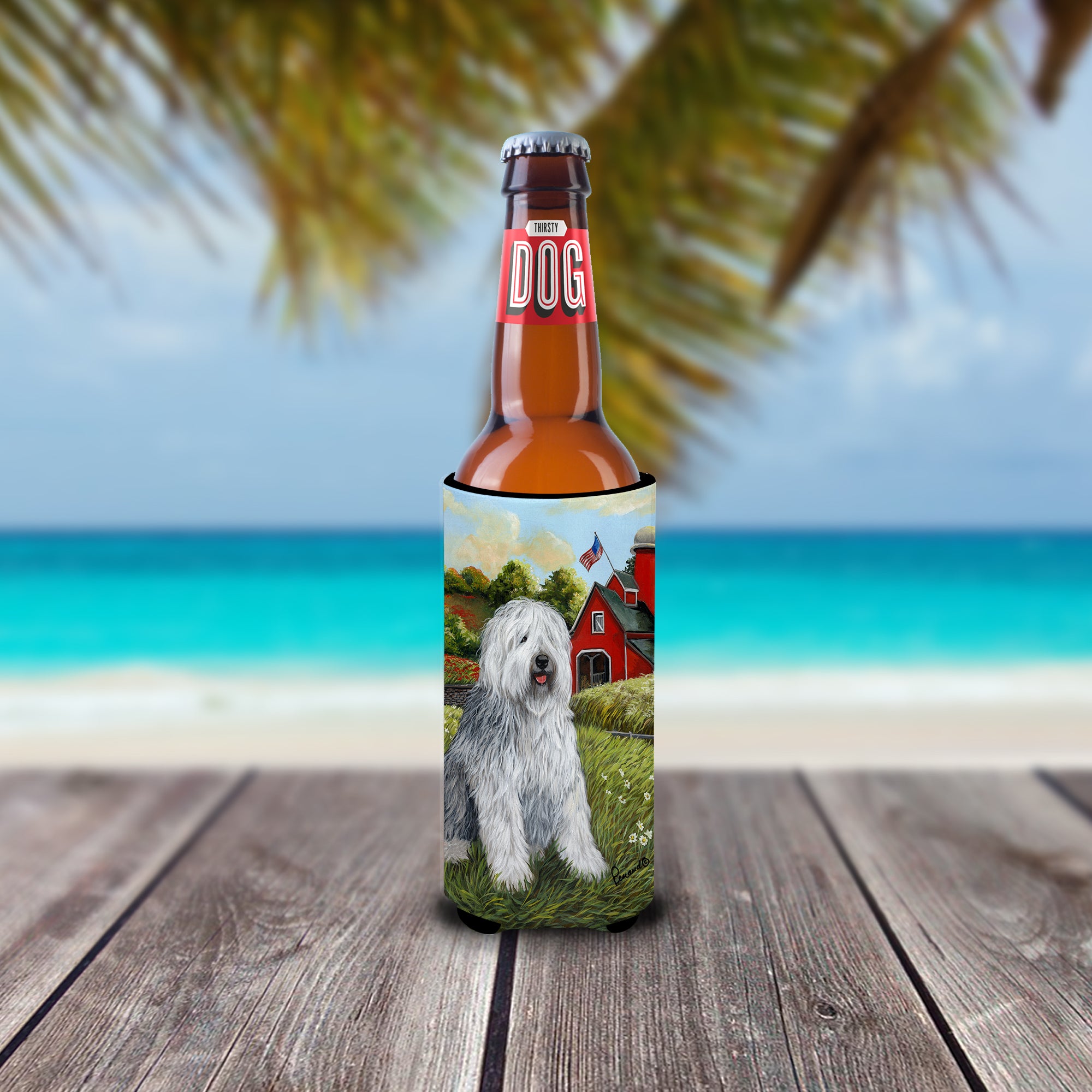 Old English Sheepdog Heaven Ultra Hugger for slim cans PPP3119MUK  the-store.com.