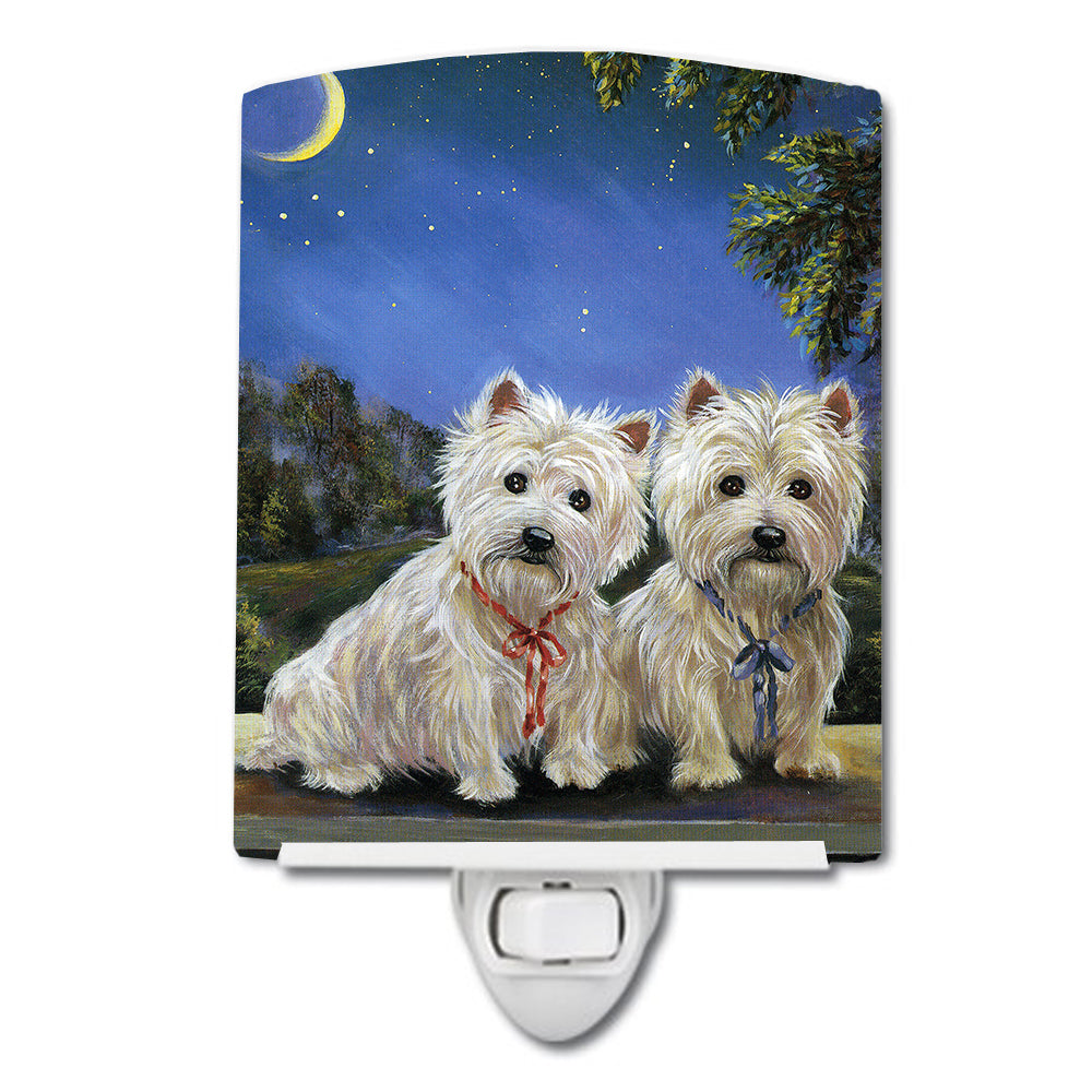 Westie Moonlight Stroll Ceramic Night Light PPP3122CNL - the-store.com