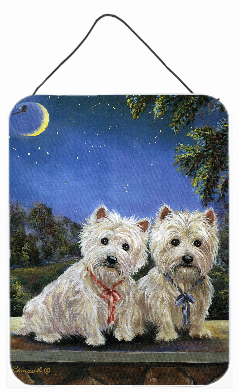 Buy this Westie Moonlight Stroll Wall or Door Hanging Prints PPP3122DS1216