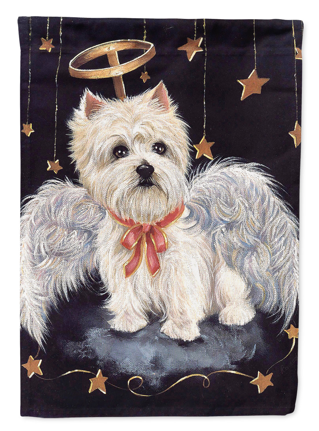 Westie Christmas Angel Flag Garden Size PPP3123GF  the-store.com.