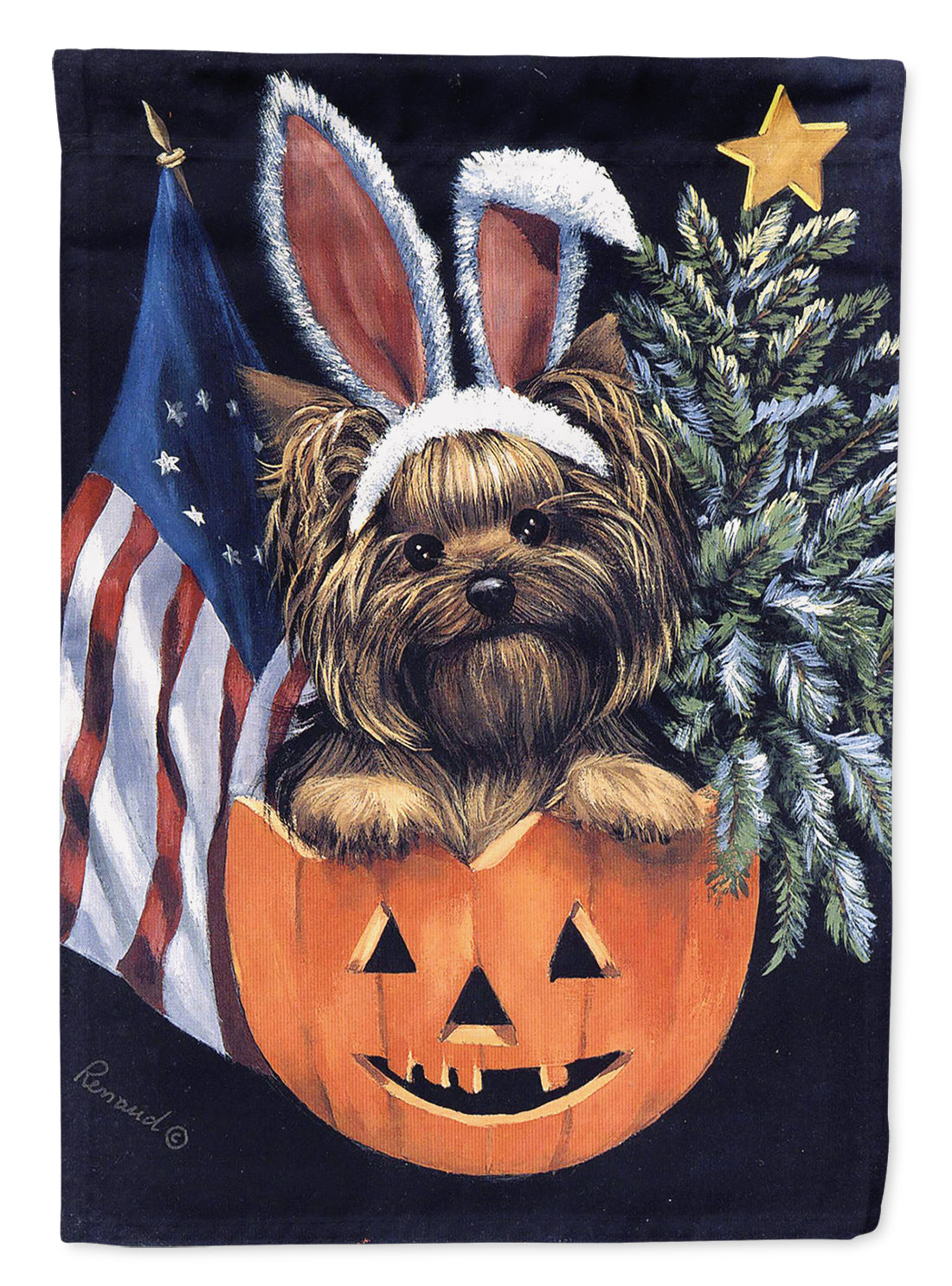 Yorkie for All Seasons Flag Garden Size PPP3124GF  the-store.com.