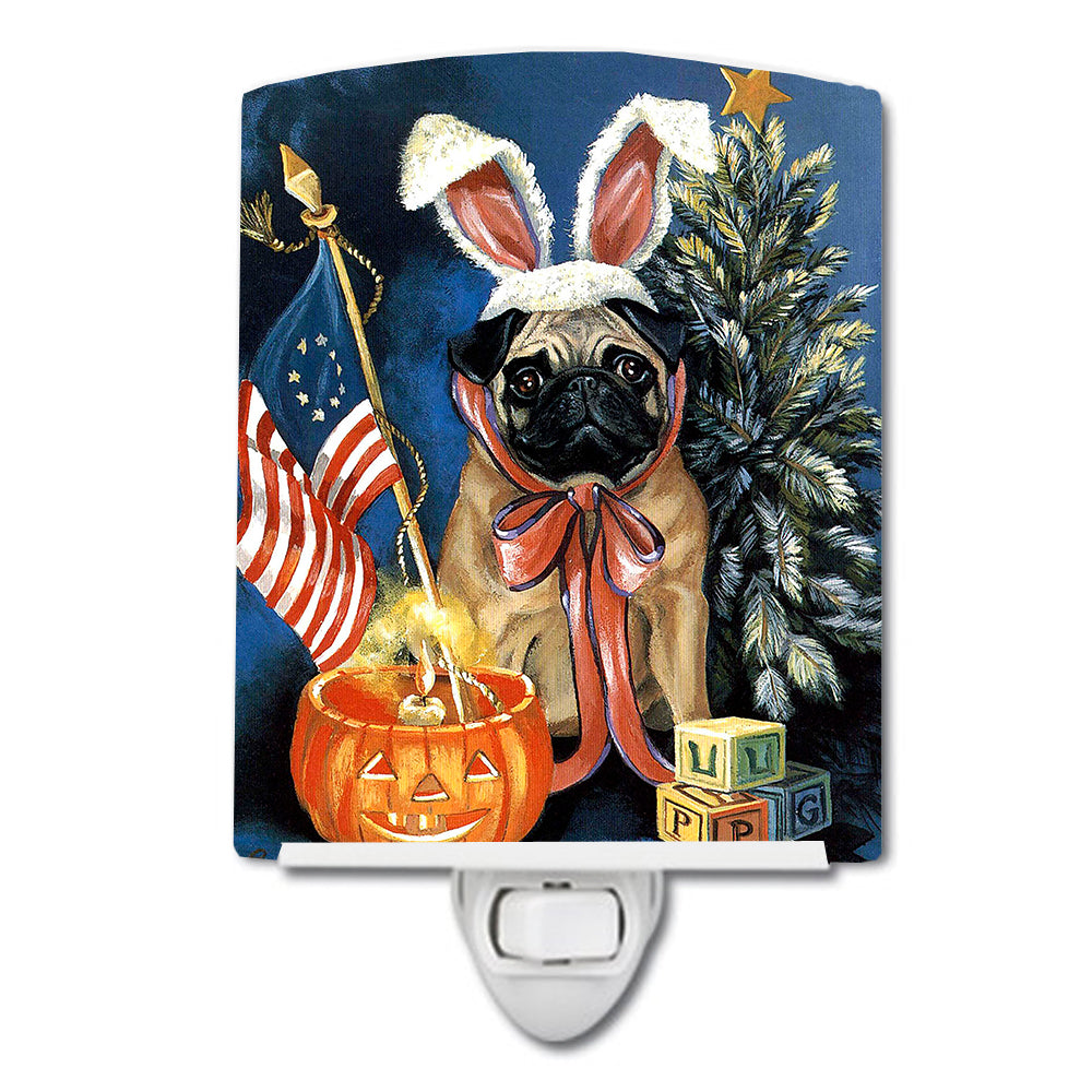 Pug for All Seasons Ceramic Night Light PPP3125CNL - the-store.com