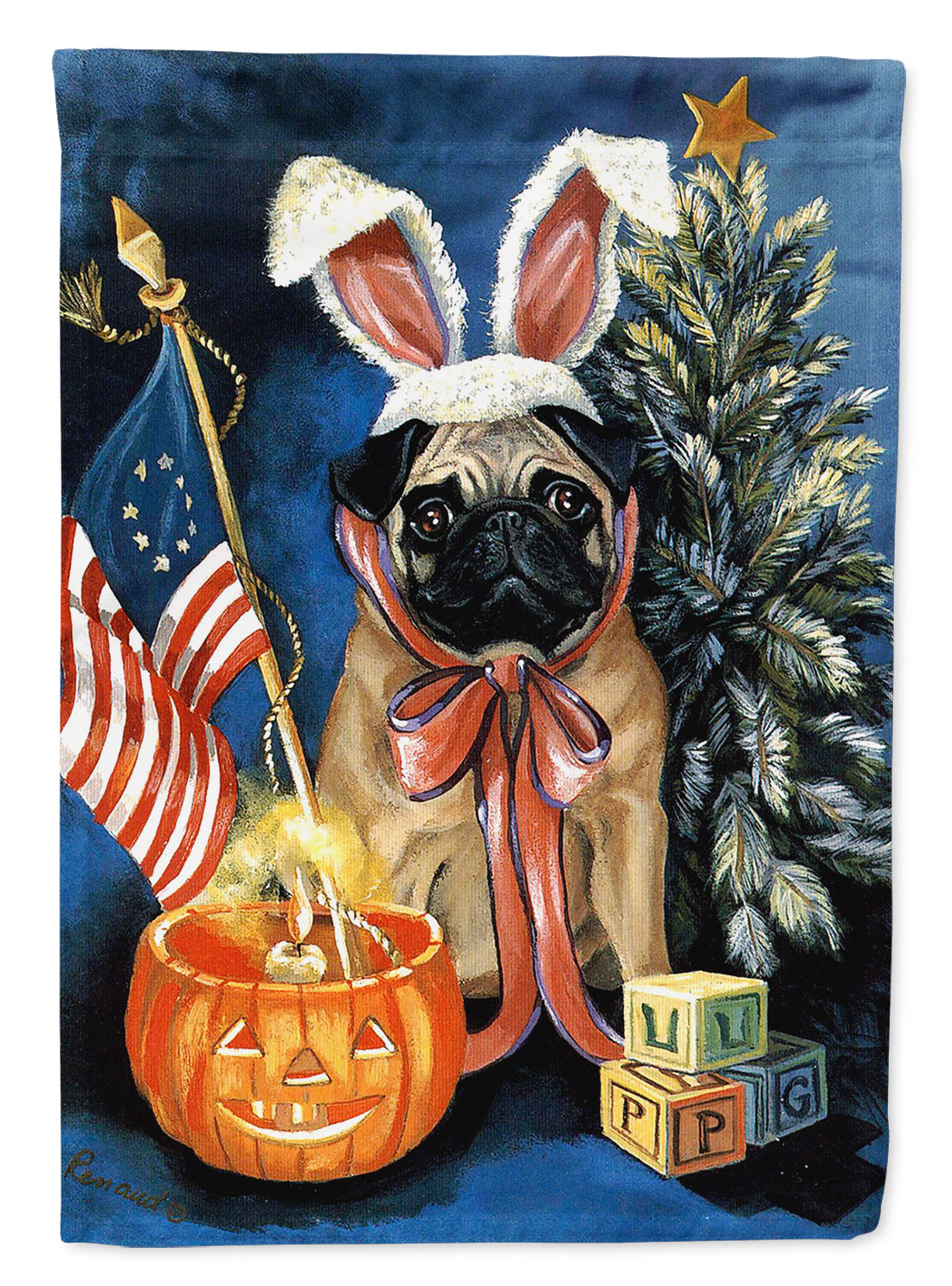 Pug for All Seasons Flag Garden Size PPP3125GF  the-store.com.