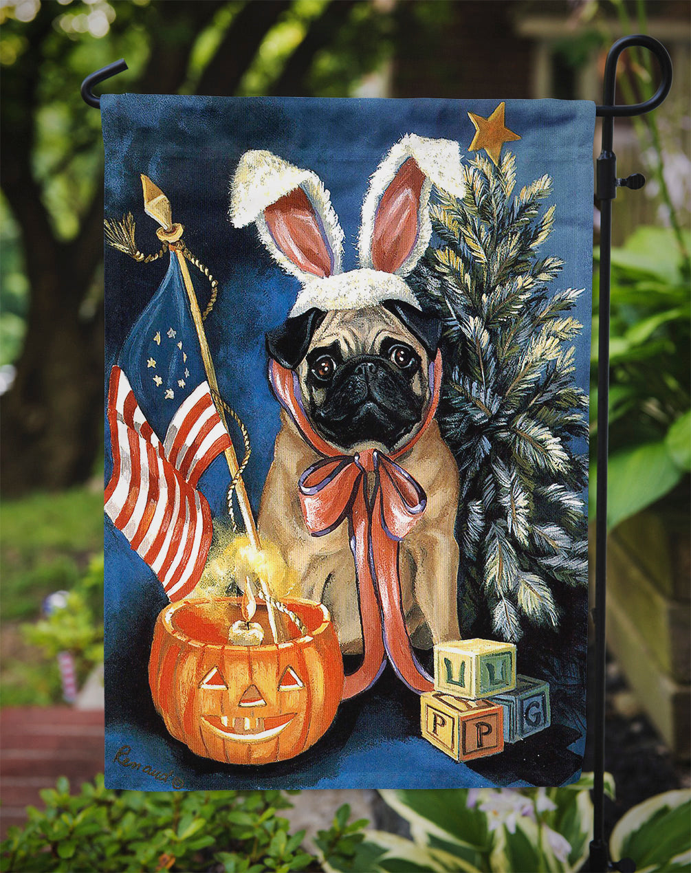 Pug for All Seasons Flag Garden Size PPP3125GF  the-store.com.