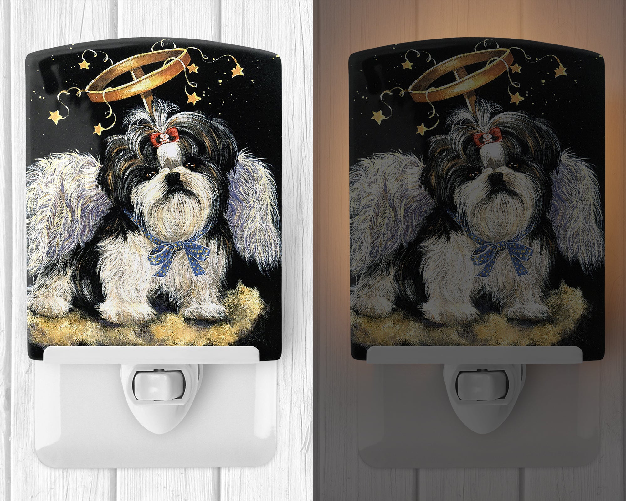 Shih Tzu Christmas Angel Ceramic Night Light PPP3127CNL - the-store.com