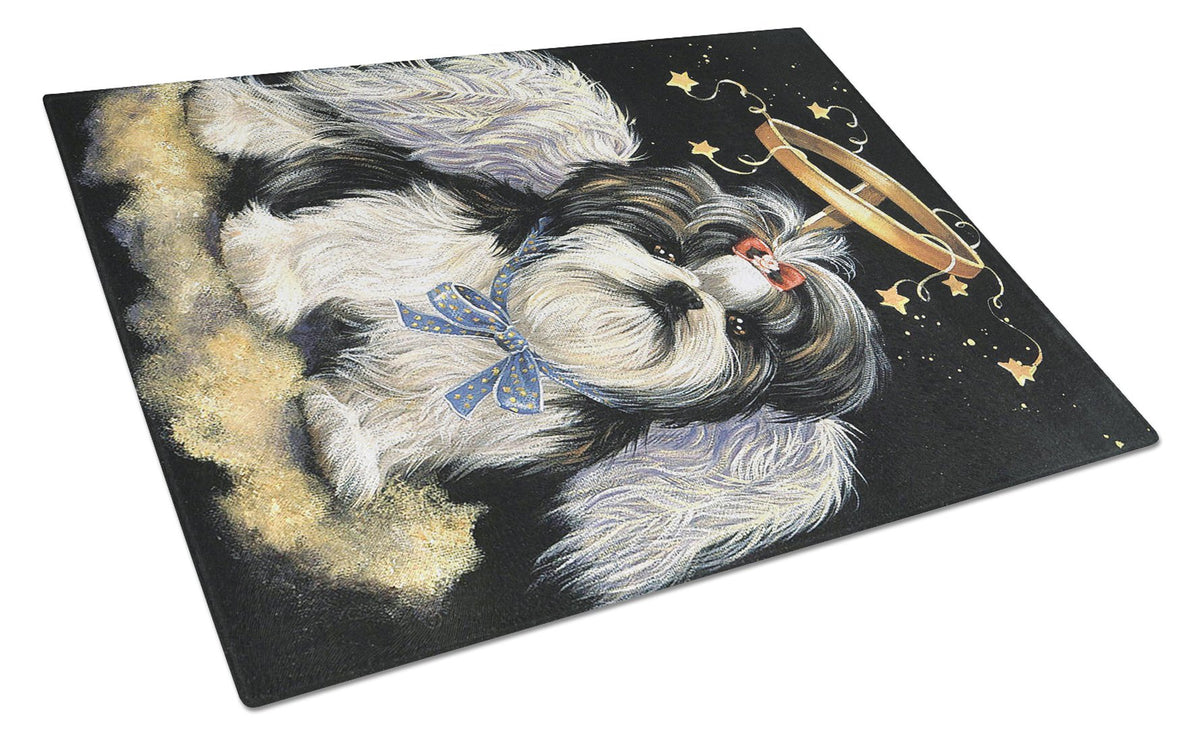 Shih Tzu Christmas Angel Glass Cutting Board Large PPP3127LCB by Caroline&#39;s Treasures