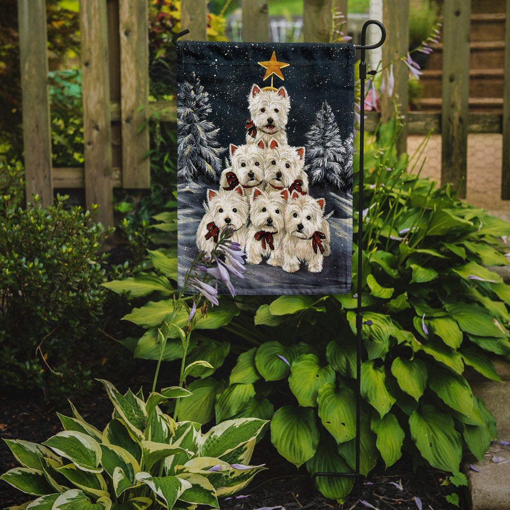 Westie Christmas Family Tree Flag Garden Size PPP3130GF  the-store.com.