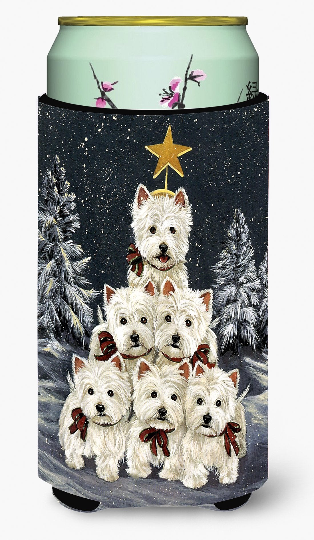 Westie Christmas Family Tree Tall Boy Hugger PPP3130TBC by Caroline's Treasures