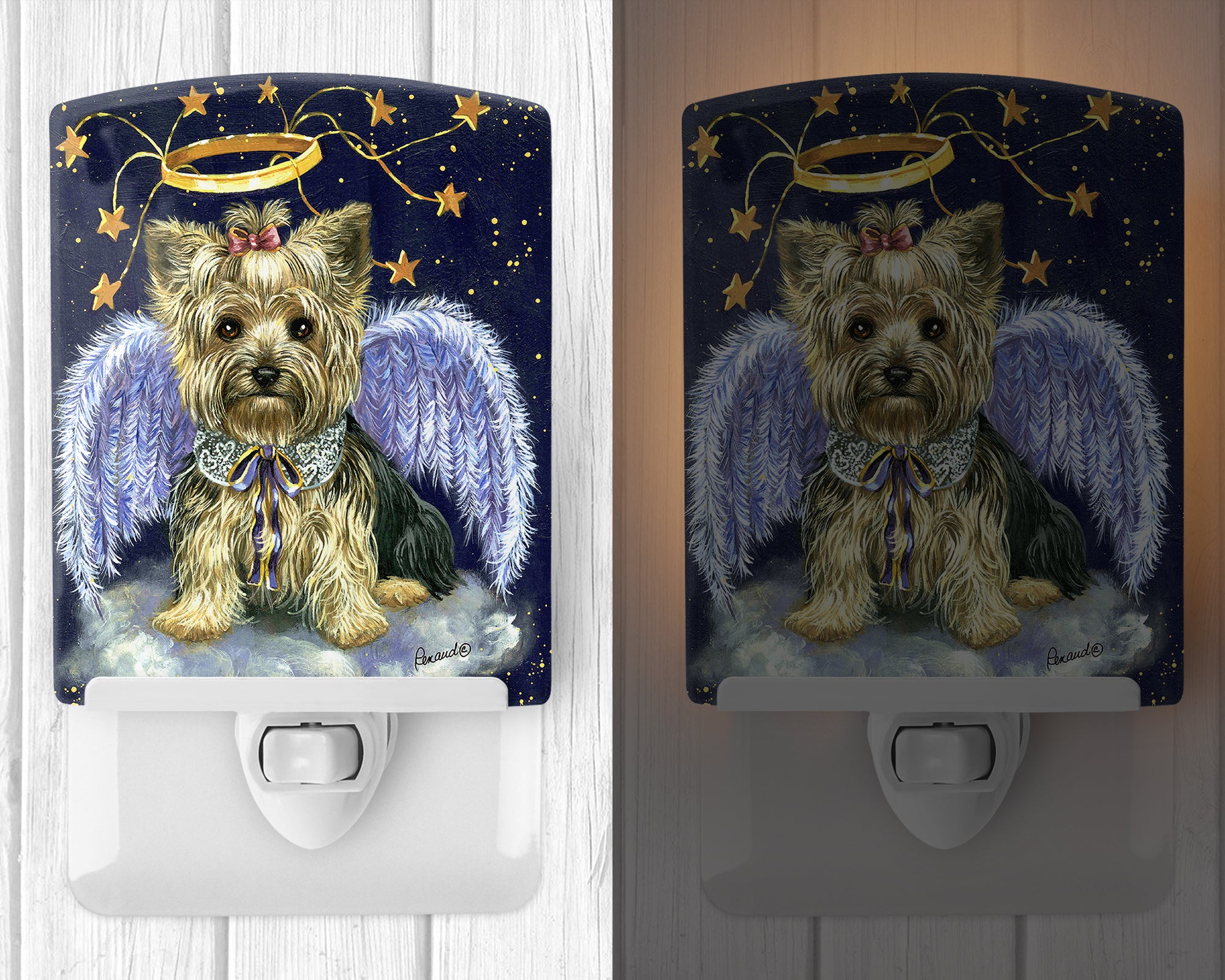 Yorkie Christmas Family Tree Ceramic Night Light PPP3131CNL - the-store.com