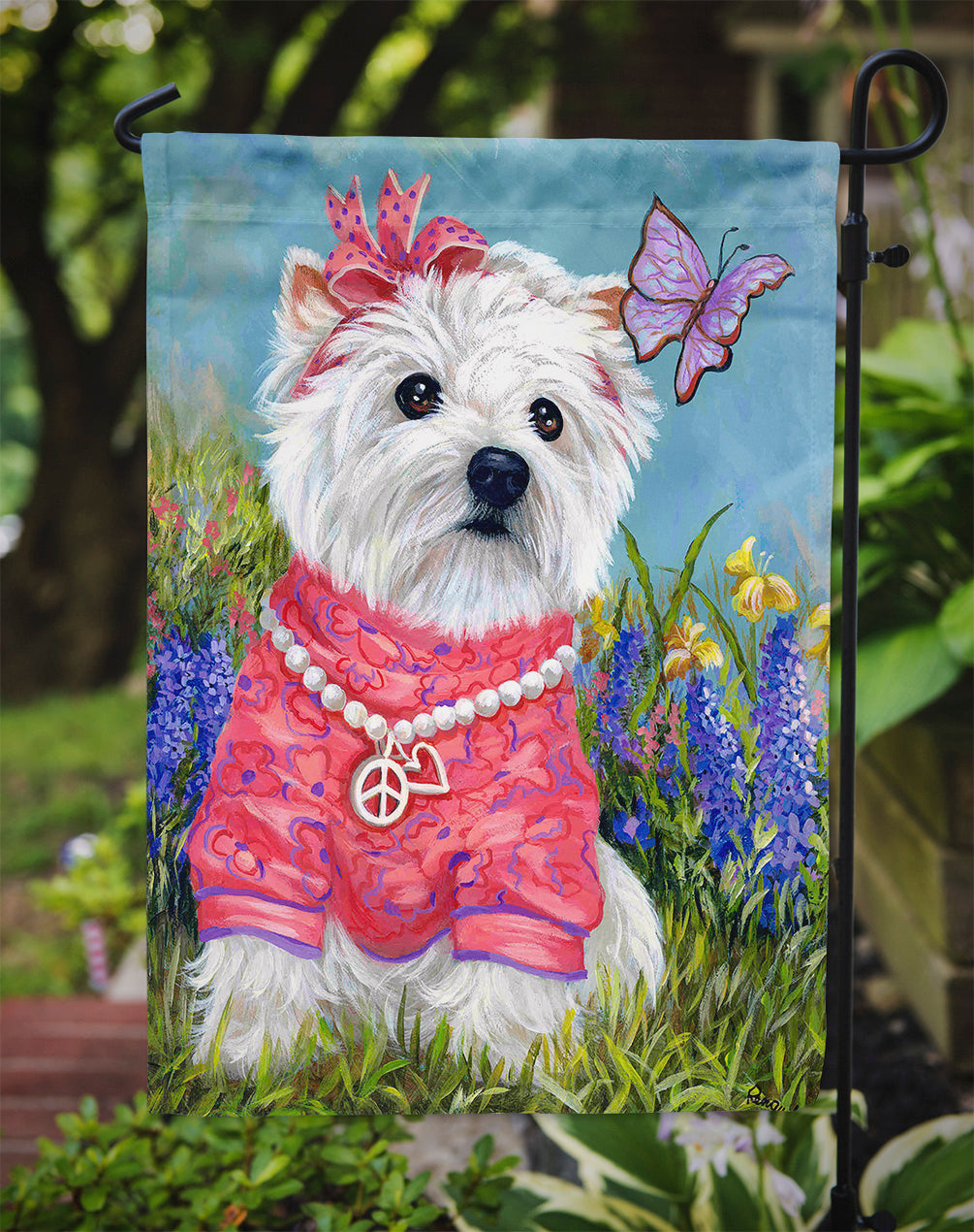 Westie Springtime Flag Garden Size PPP3132GF  the-store.com.