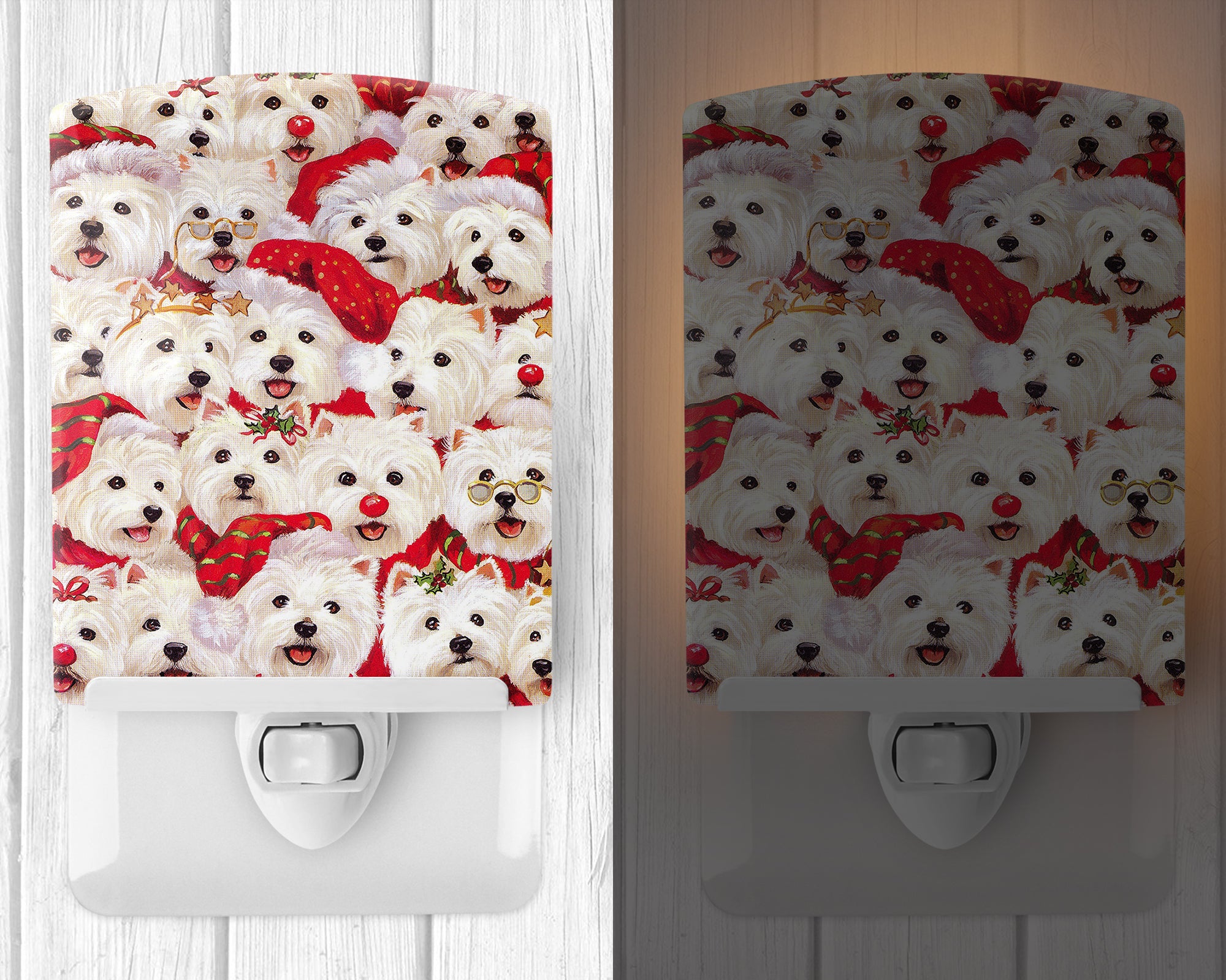 Westie Christmas a Plenty Ceramic Night Light PPP3133CNL - the-store.com