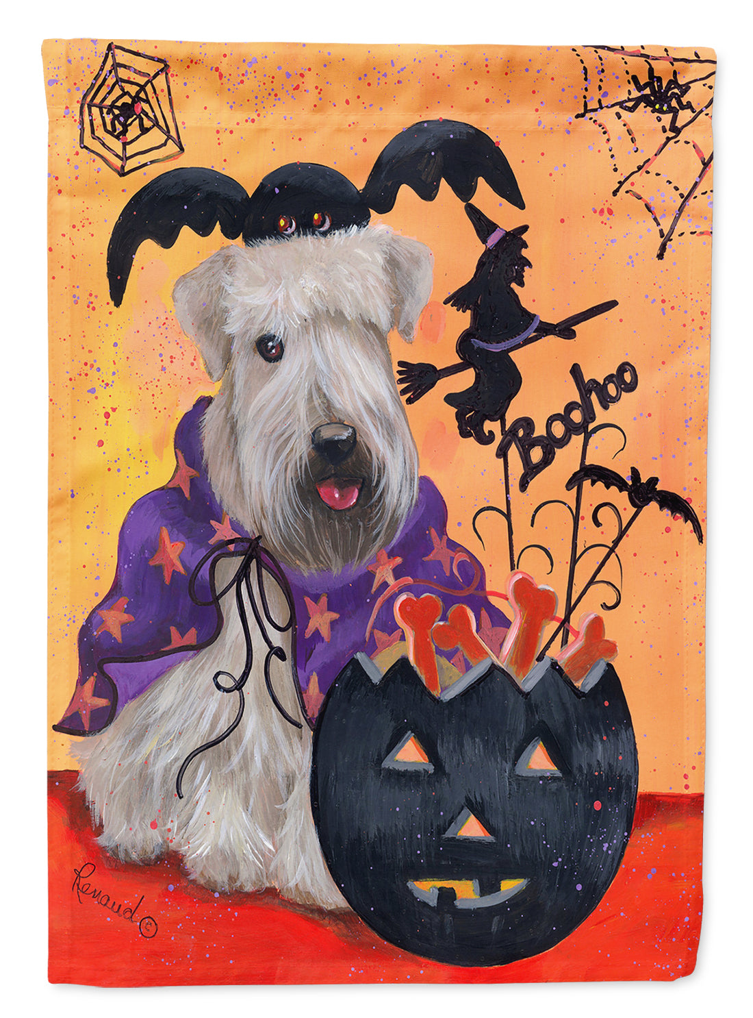 Wheaten Terrier Halloween Flag Canvas House Size PPP3136CHF  the-store.com.