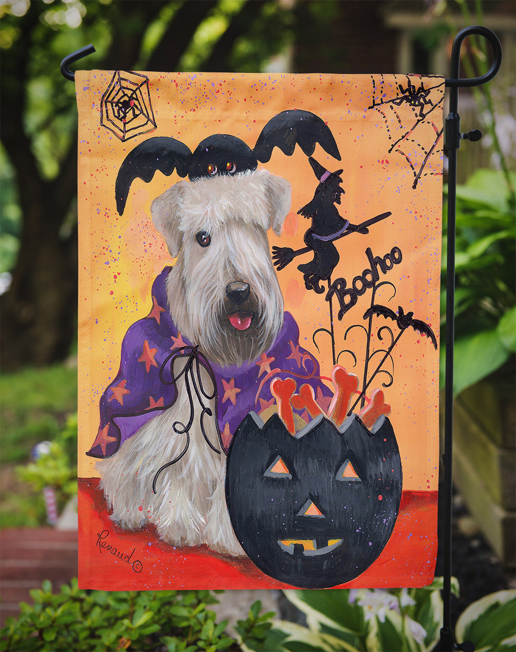 Wheaten Terrier Halloween Flag Garden Size PPP3136GF  the-store.com.