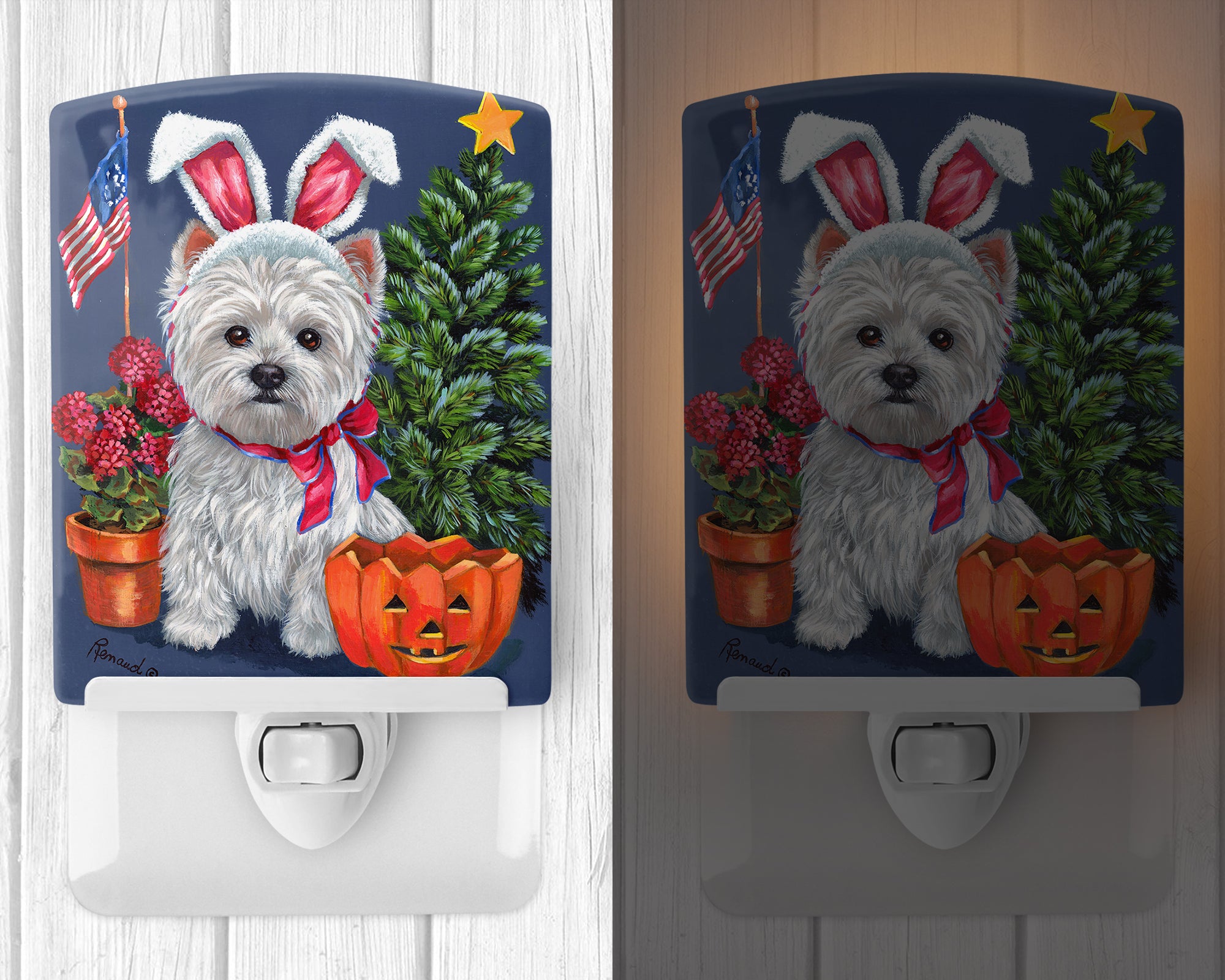 Westie for All Seasons Ceramic Night Light PPP3137CNL - the-store.com