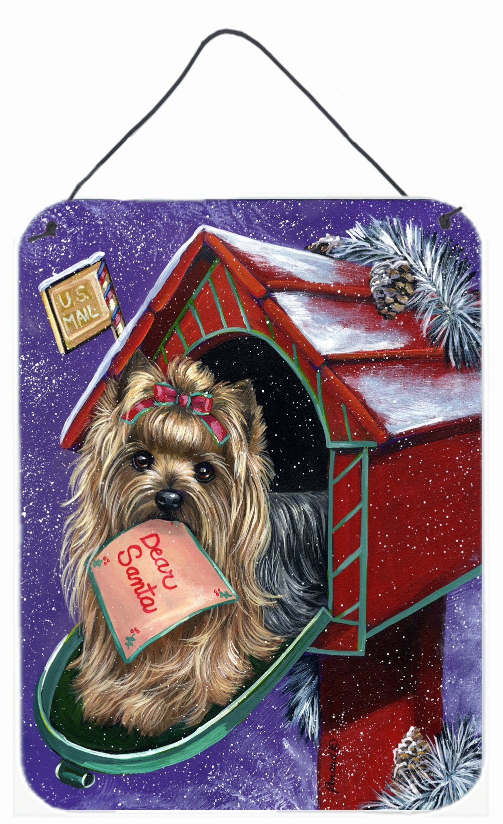 Buy this Yorkie Christmas Letter to Santa Wall or Door Hanging Prints PPP3140DS1216