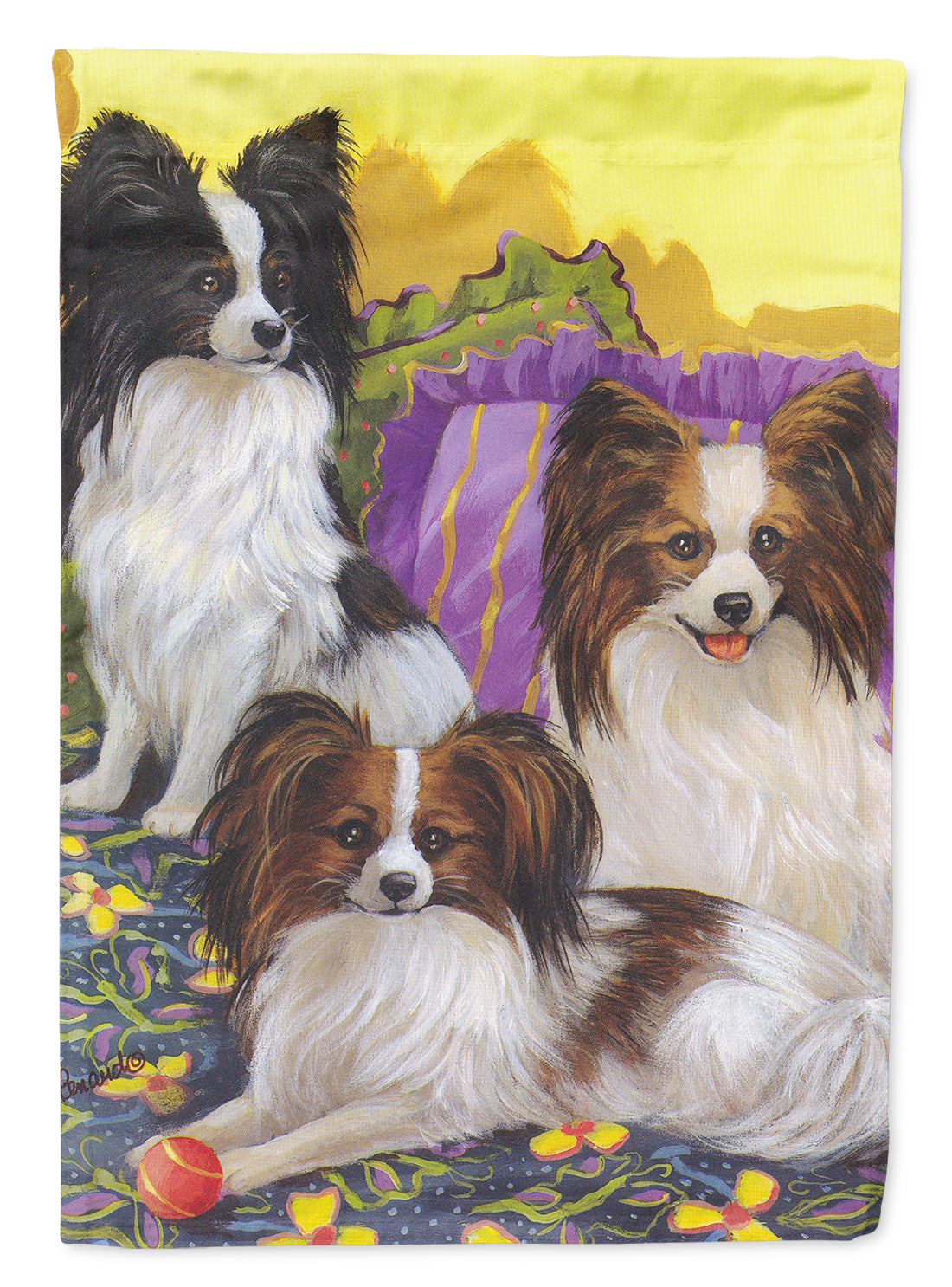 Papillon Party Pals Flag Canvas House Size PPP3144CHF