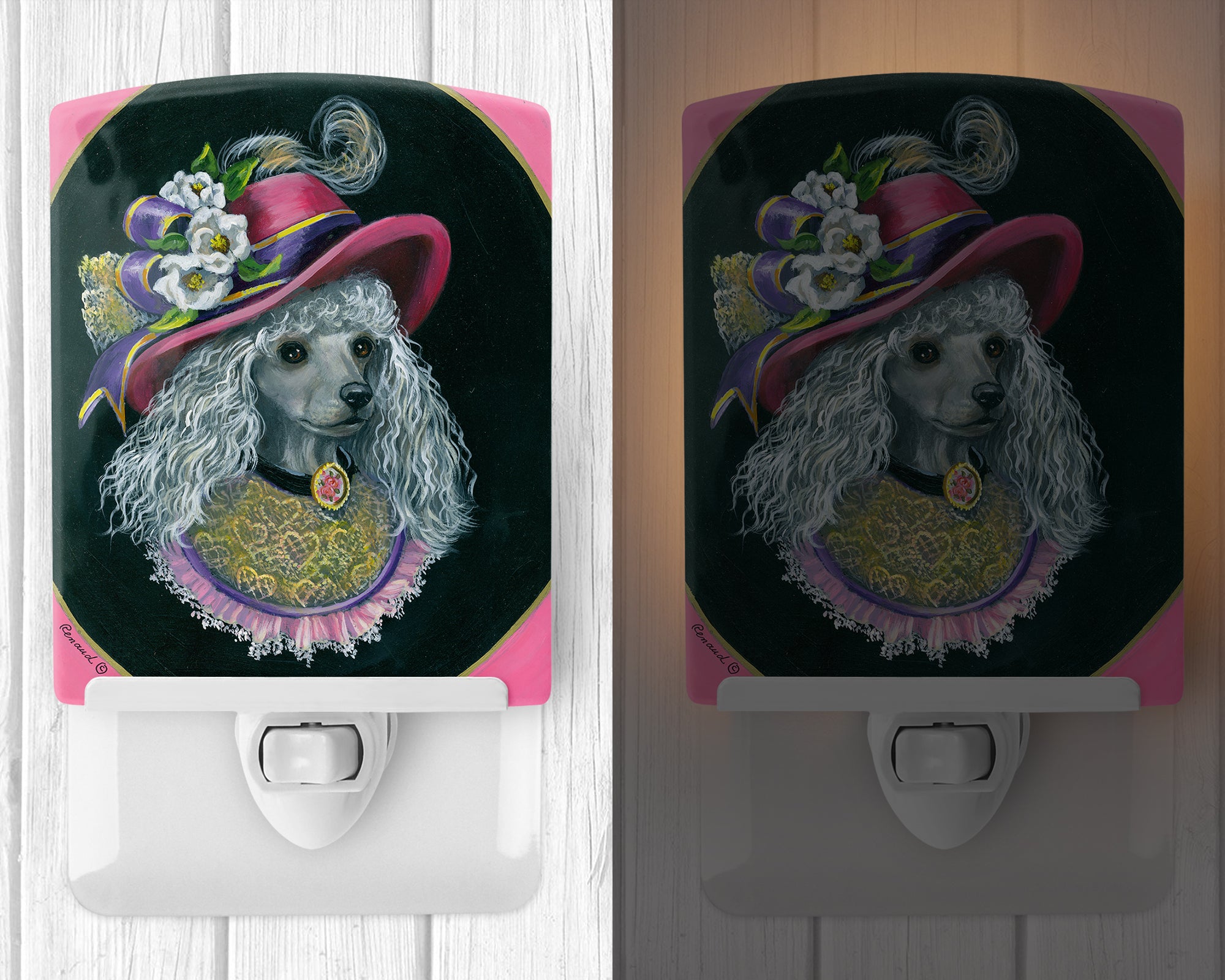 Poodle Lady Alexandria Ceramic Night Light PPP3148CNL - the-store.com