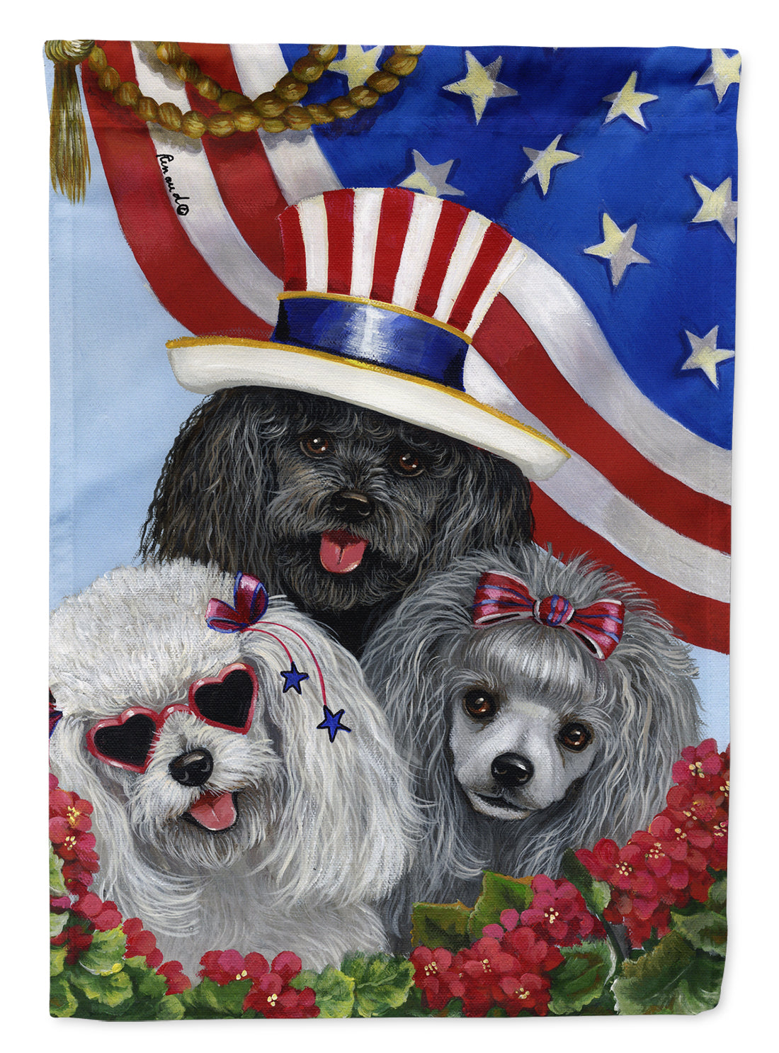 Poodle USA Flag Garden Size PPP3152GF  the-store.com.