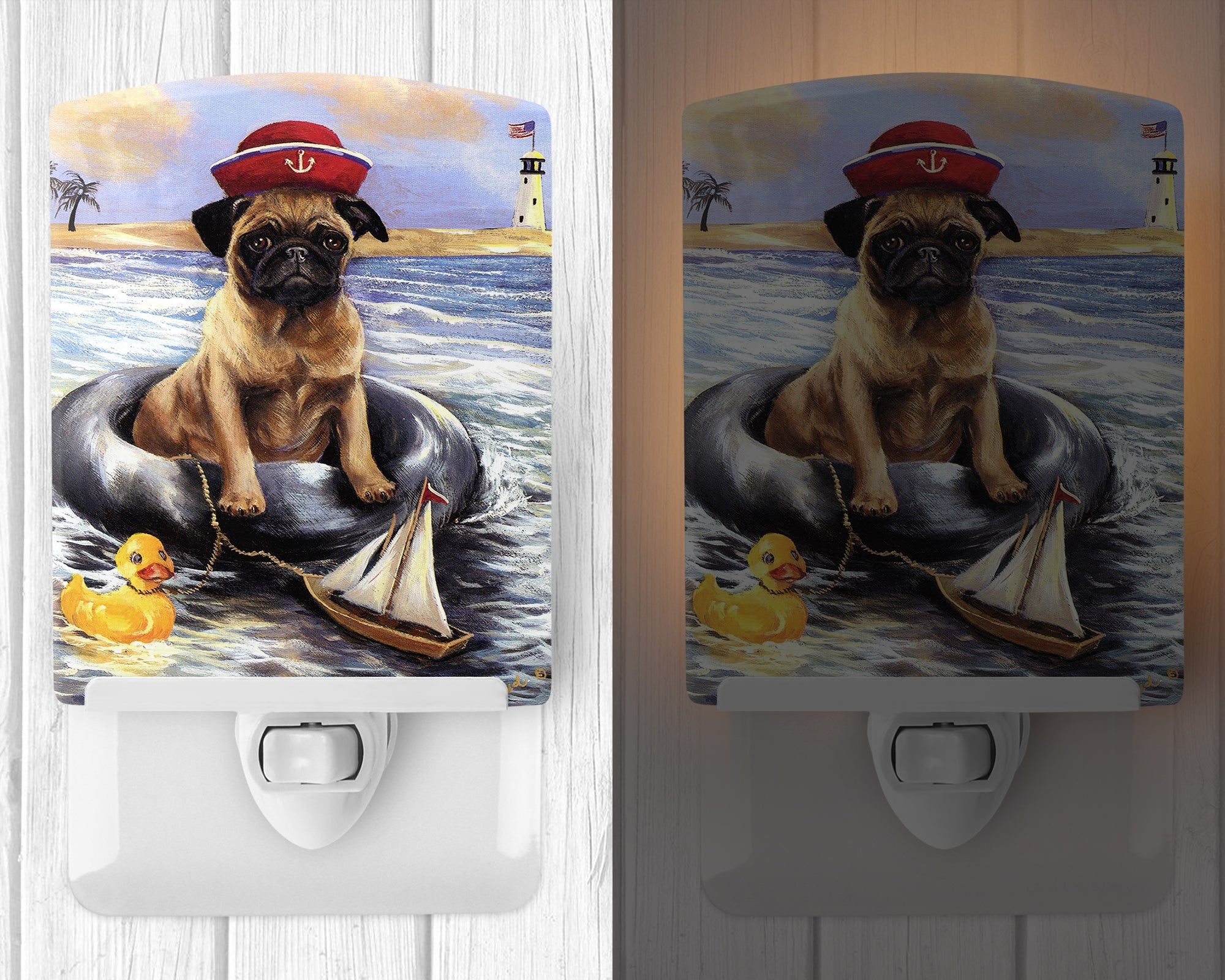 Pug Ahoy Sailor Ceramic Night Light PPP3153CNL - the-store.com