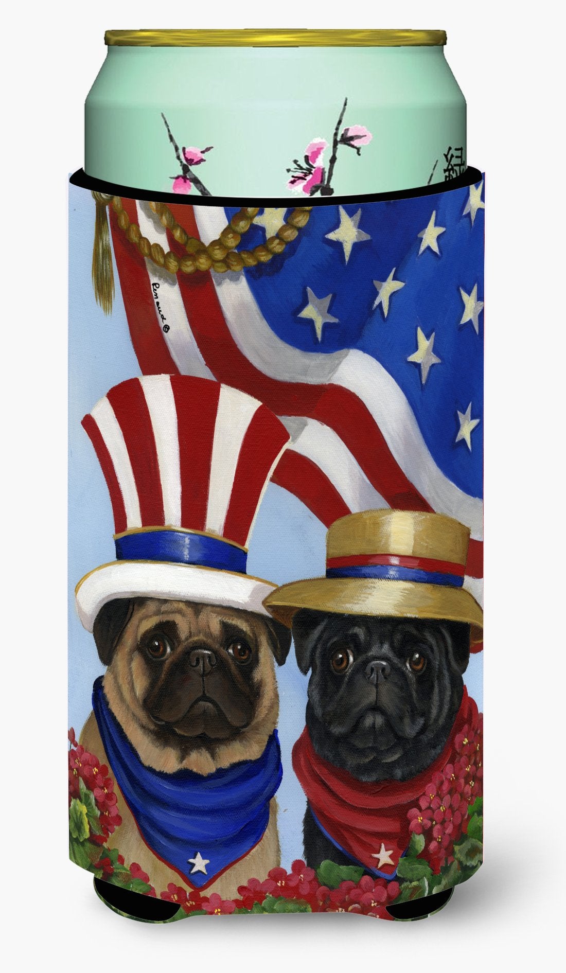 Pug USA Tall Boy Hugger PPP3154TBC by Caroline&#39;s Treasures