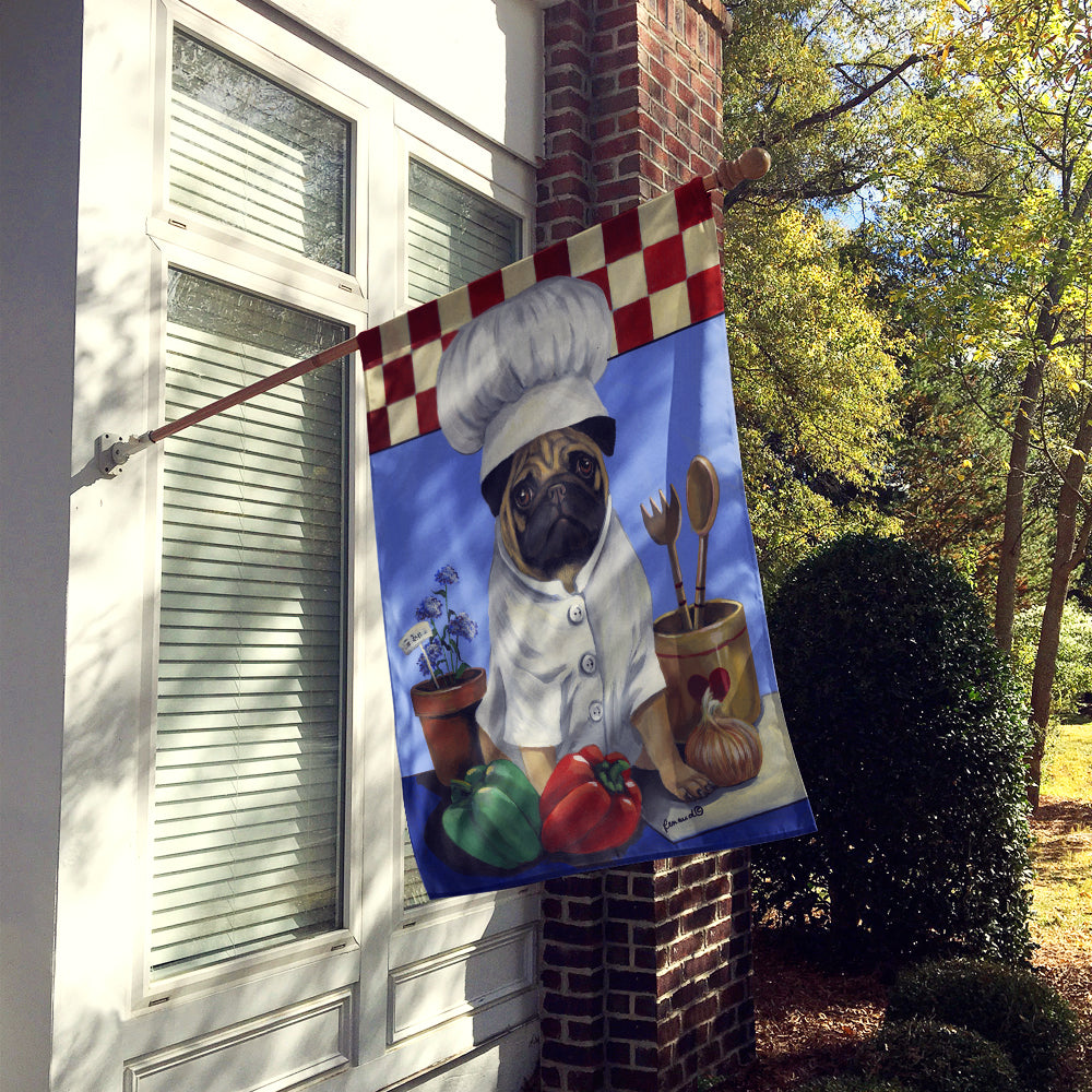 Pug Veggie Chef Flag Canvas House Size PPP3155CHF