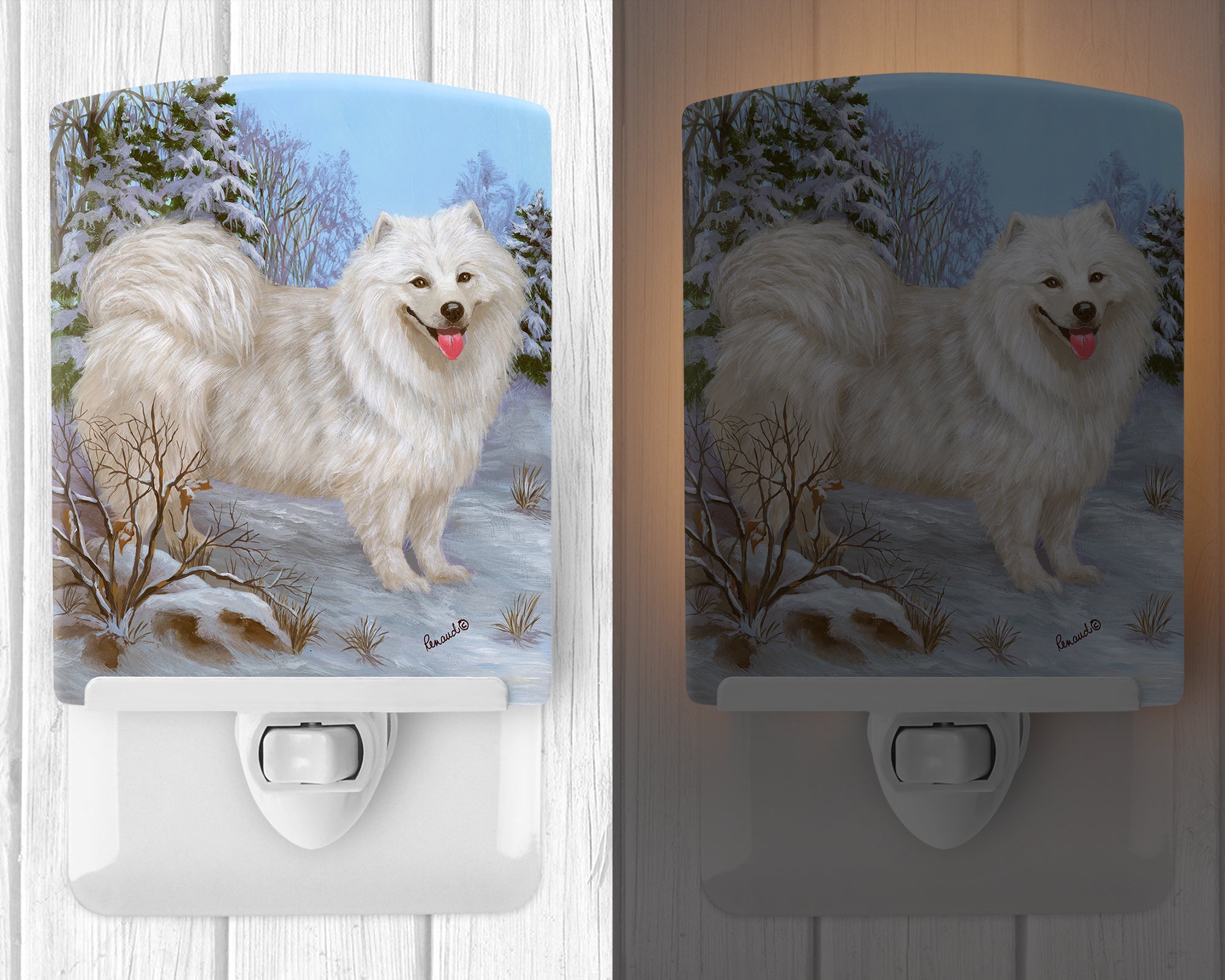 Samoyed Happiness Ceramic Night Light PPP3157CNL - the-store.com