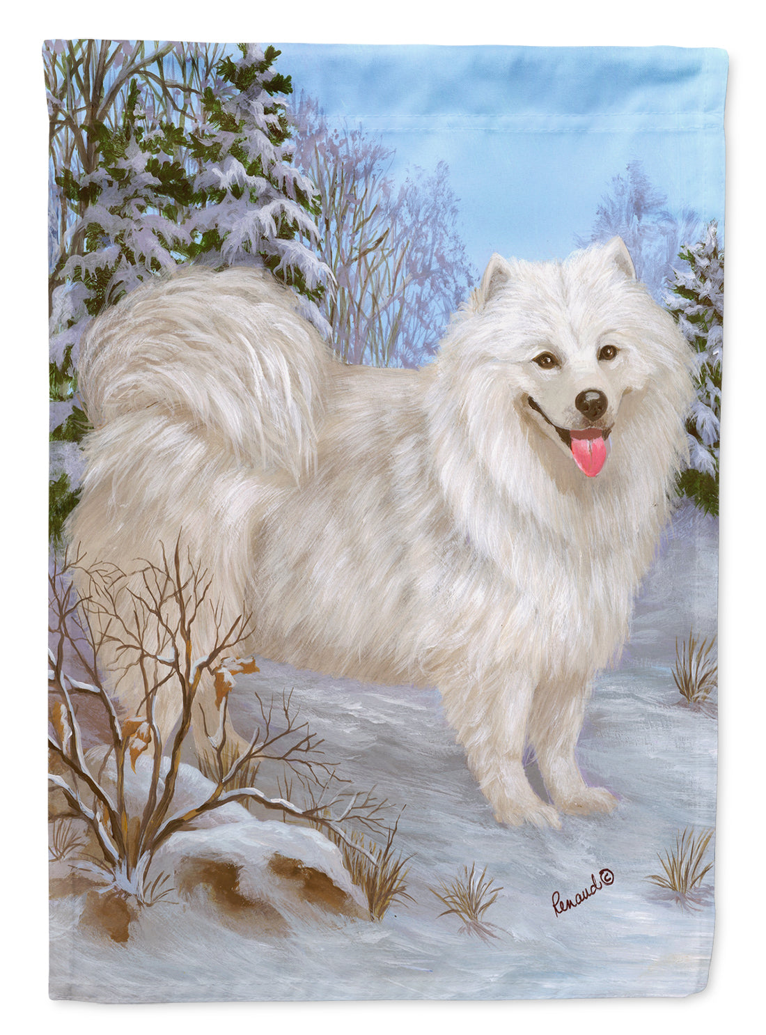 Samoyed Happiness Flag Garden Size PPP3157GF  the-store.com.