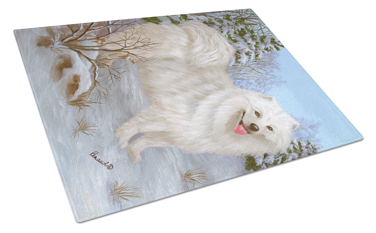 Samoyed Happiness Glass Cutting Board Large PPP3157LCB by Caroline's Treasures