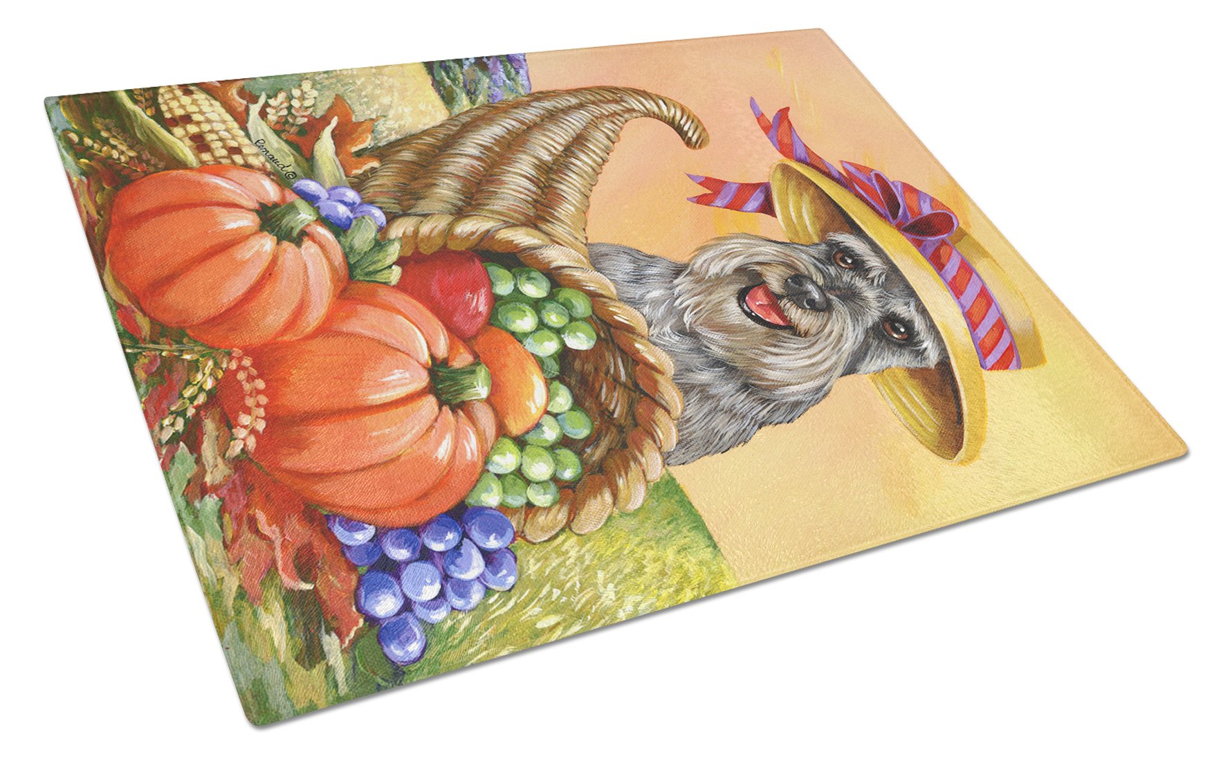 Schnauzer Autumn Glass Cutting Board Large PPP3158LCB by Caroline's Treasures