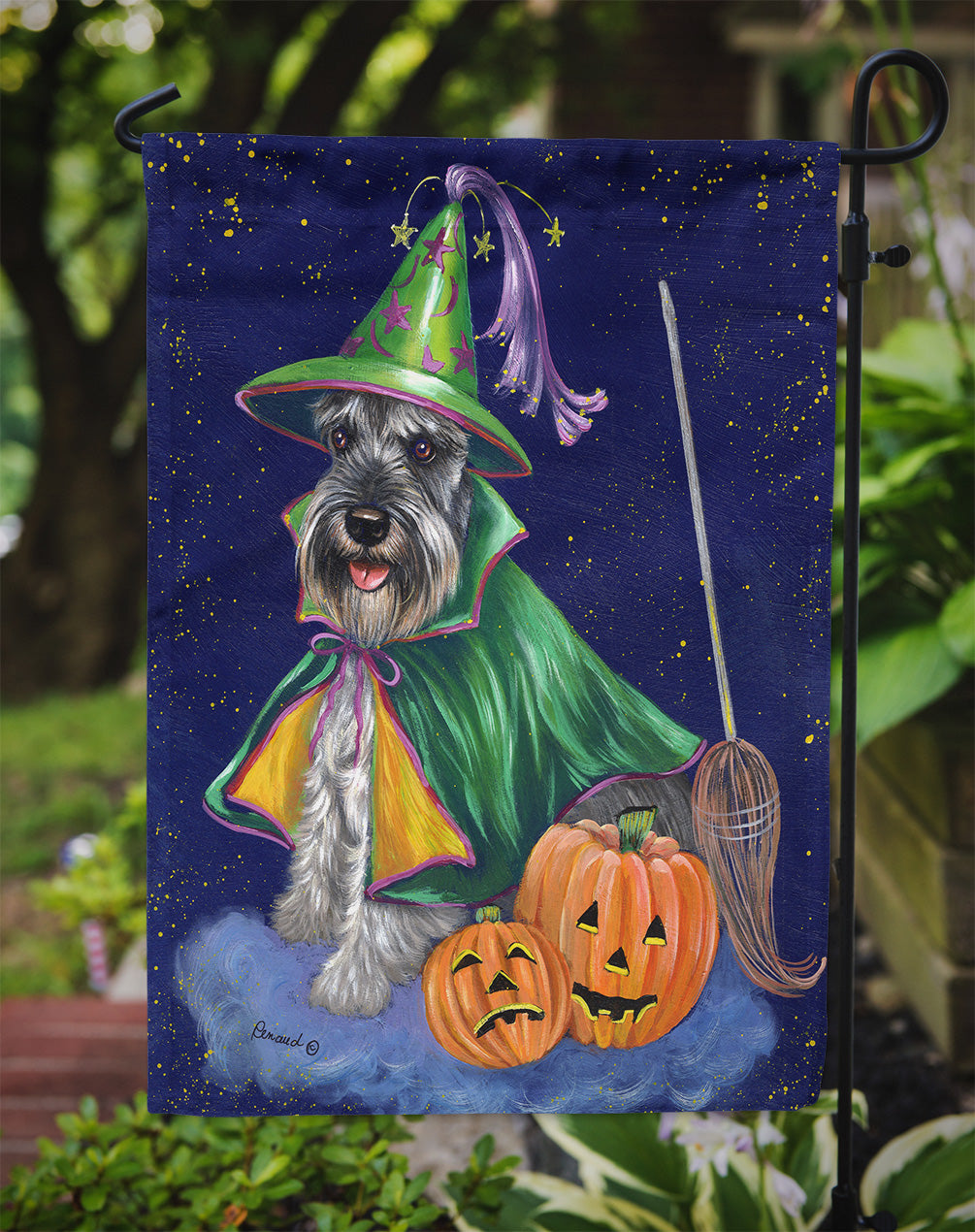 Schnauzer Halloween Good Witch Flag Garden Size PPP3159GF  the-store.com.