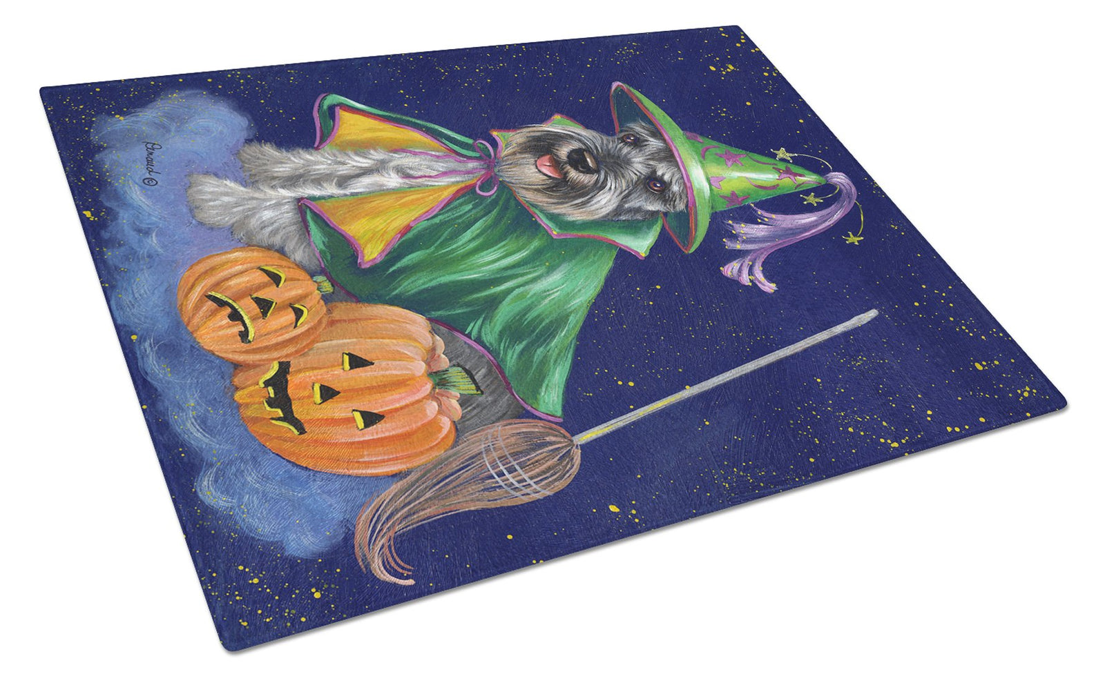 Schnauzer Halloween Good Witch Glass Cutting Board Large PPP3159LCB by Caroline's Treasures