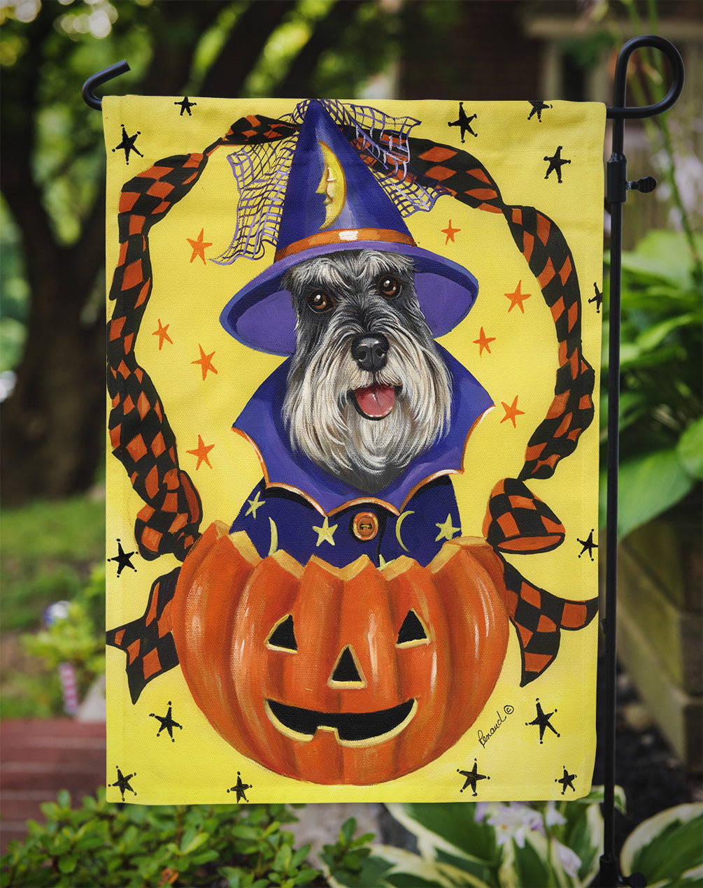 Schnauzer Halloween Flag Garden Size PPP3161GF  the-store.com.