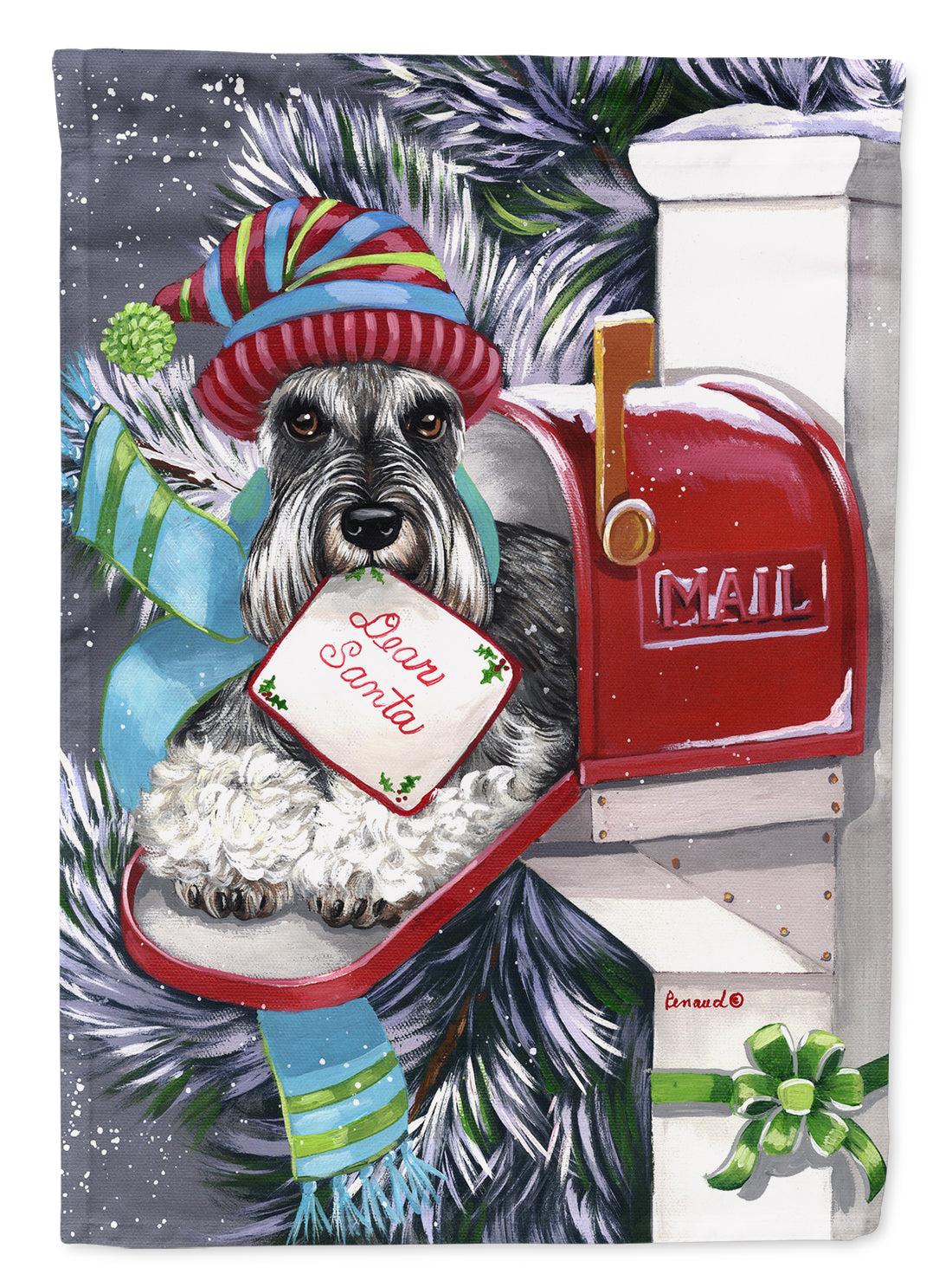 Schnauzer Christmas Letter to Santa Flag Garden Size PPP3162GF  the-store.com.