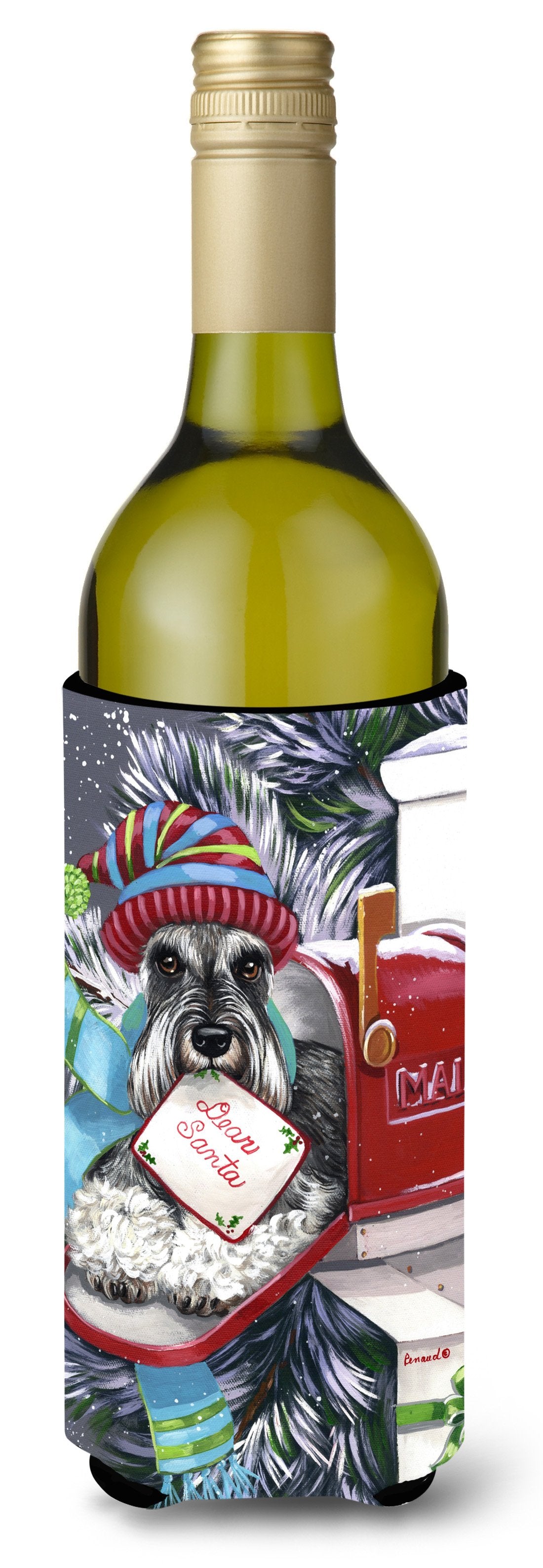 Schnauzer Christmas Letter to Santa Wine Bottle Hugger PPP3162LITERK by Caroline's Treasures